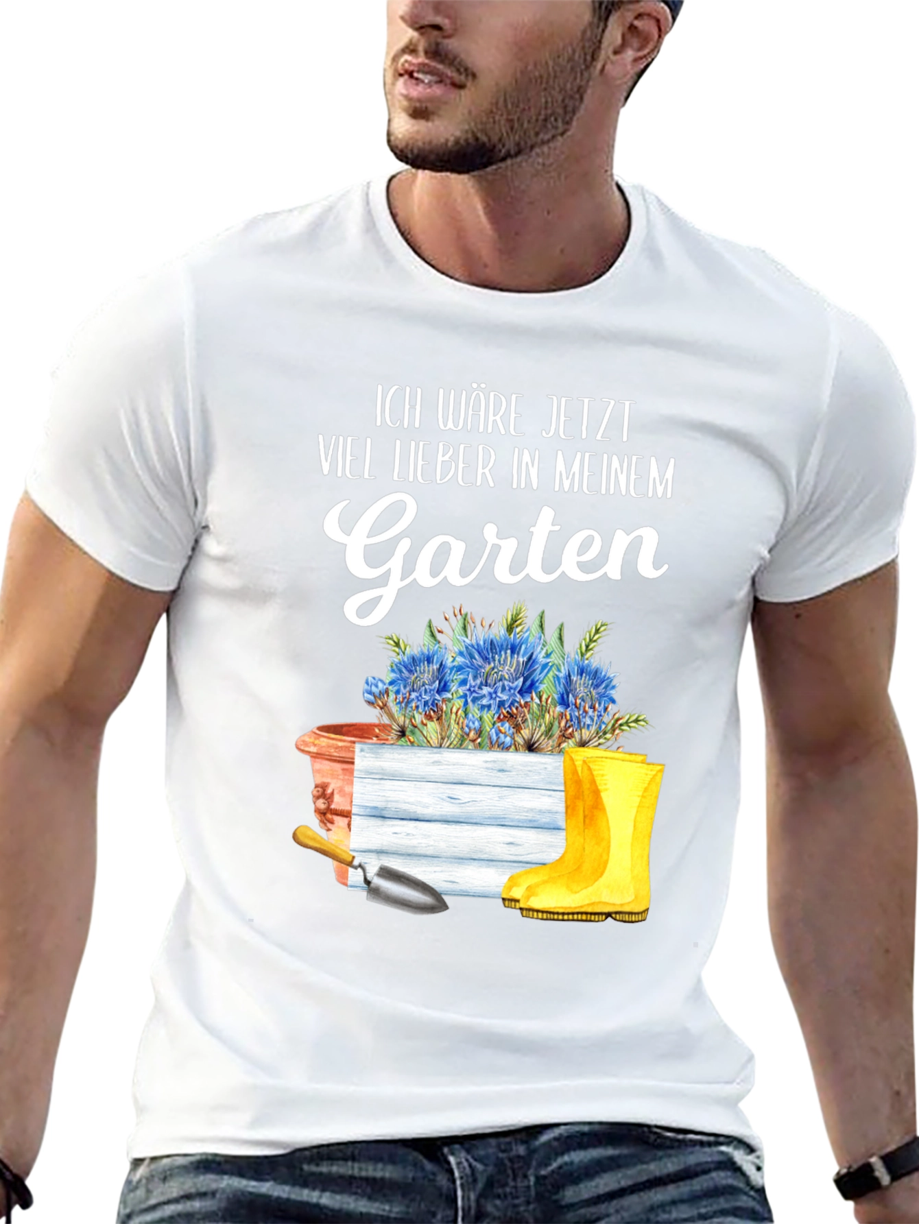 Black Gardening Enthusiast T-Shirt - "I'd Rather Be In My Garden" view 13