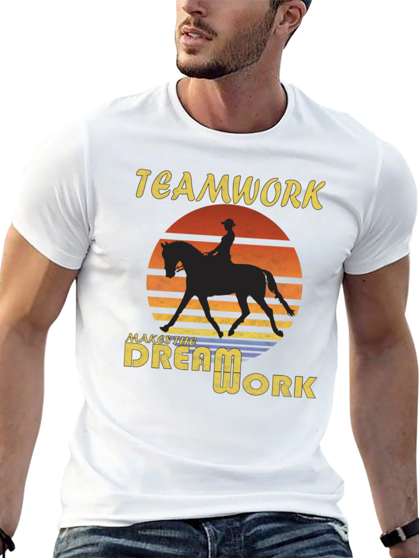 Black Teamwork Makes The Dream Work Black T-Shirt view 13