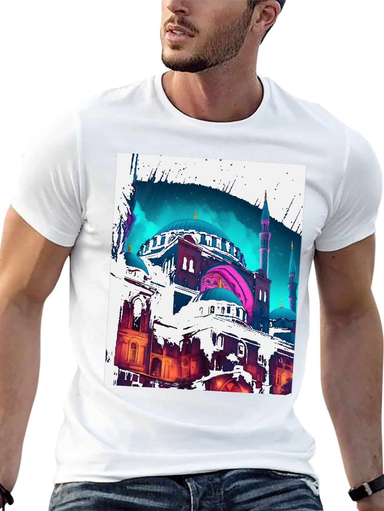 Black Mosque Graphic Tee - Urban Style T-Shirt view 13