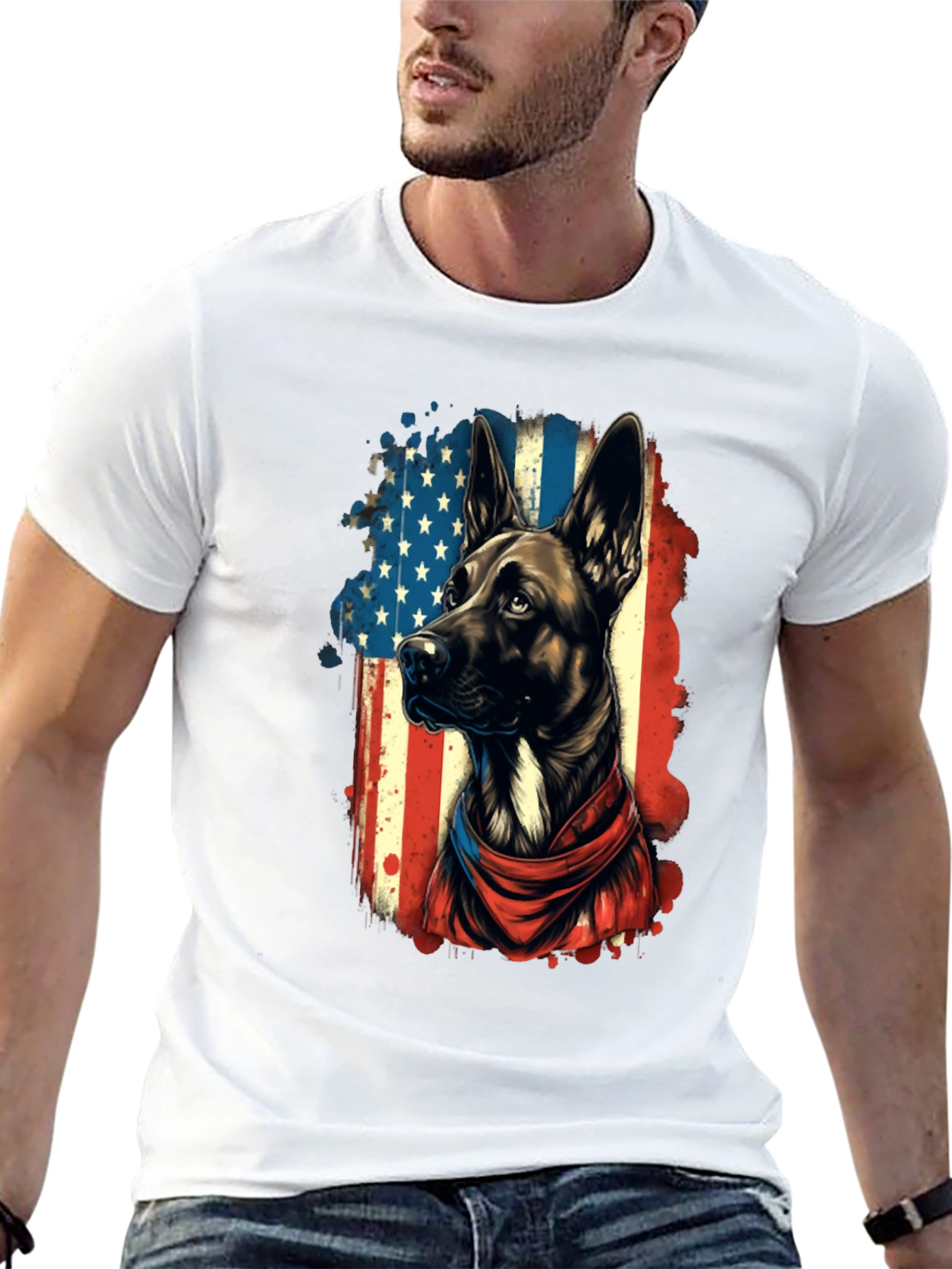 Black Patriotic Dog T-Shirt view 13