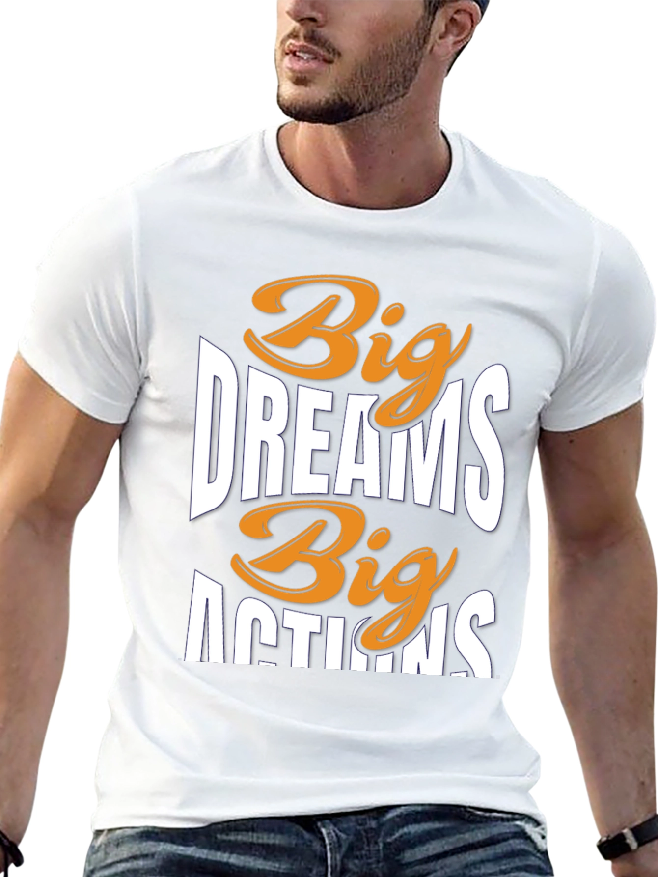 Black Big Dreams Big Actions Graphic Tee view 13