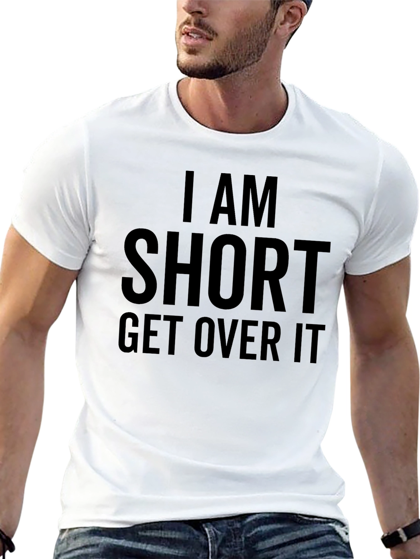 Black I am Short Get Over It Funny T-Shirt view 13