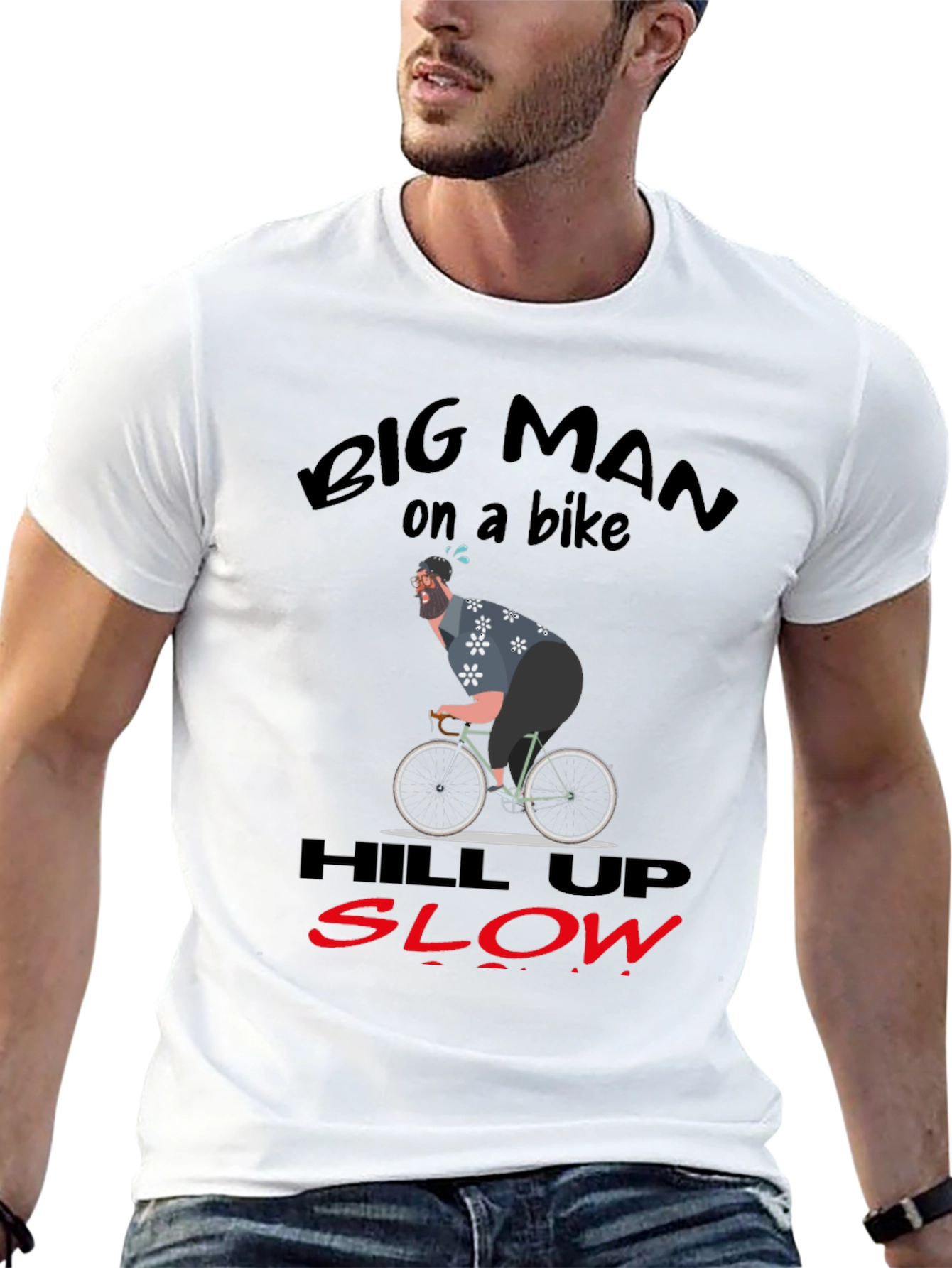 Black Big Man On A Bike Graphic T-Shirt view 13