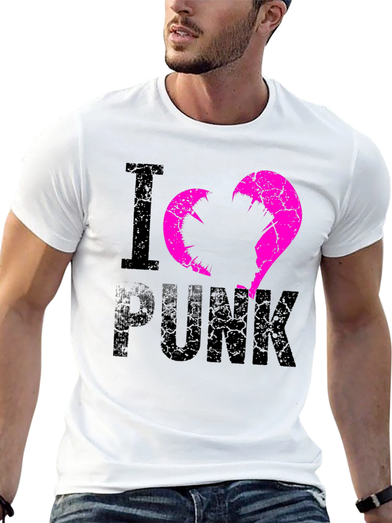 Black I Love Punk Graphic Tee - Edgy Streetwear view 13