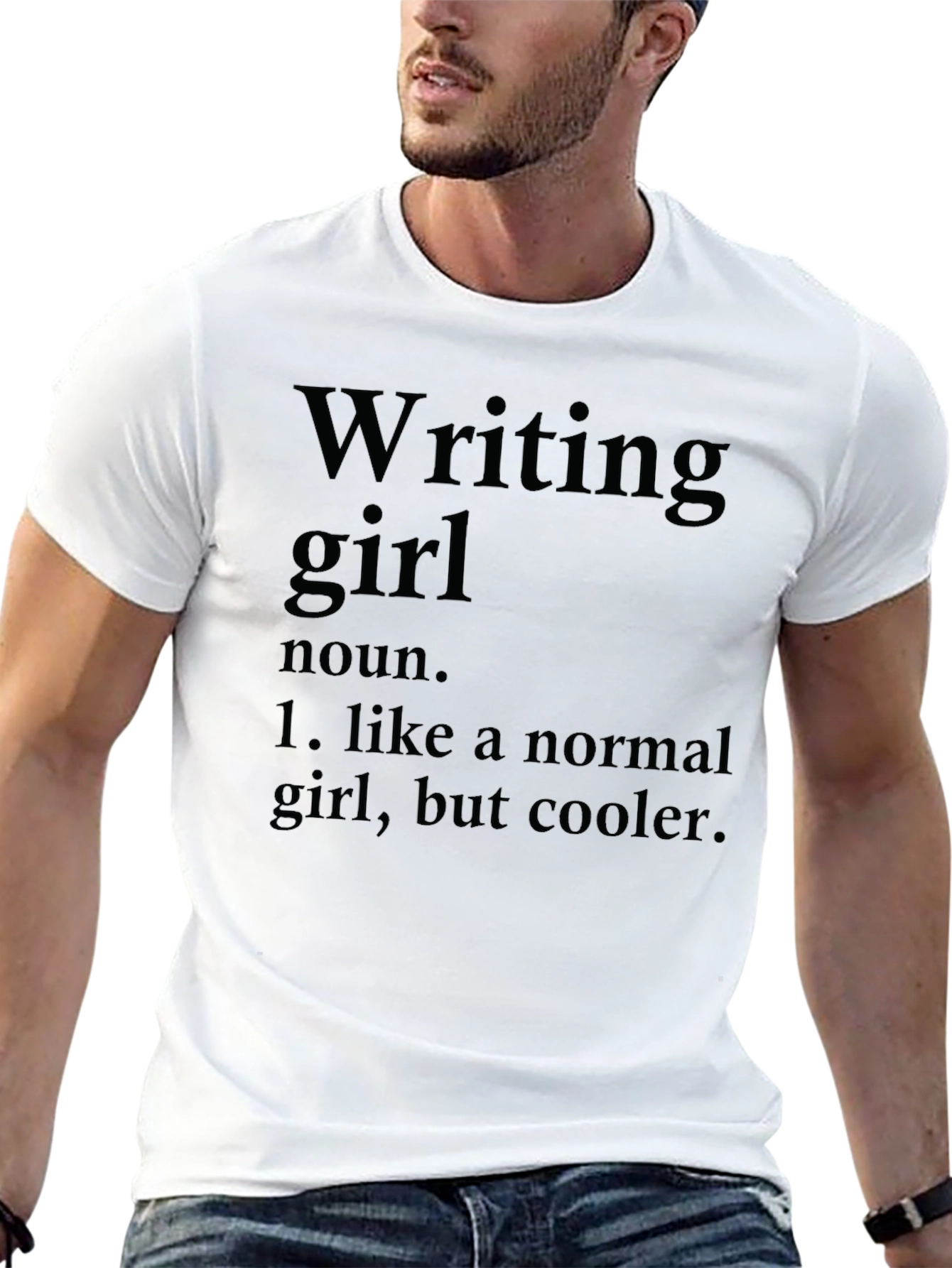 Black Writing Girl Definition T-Shirt view 13