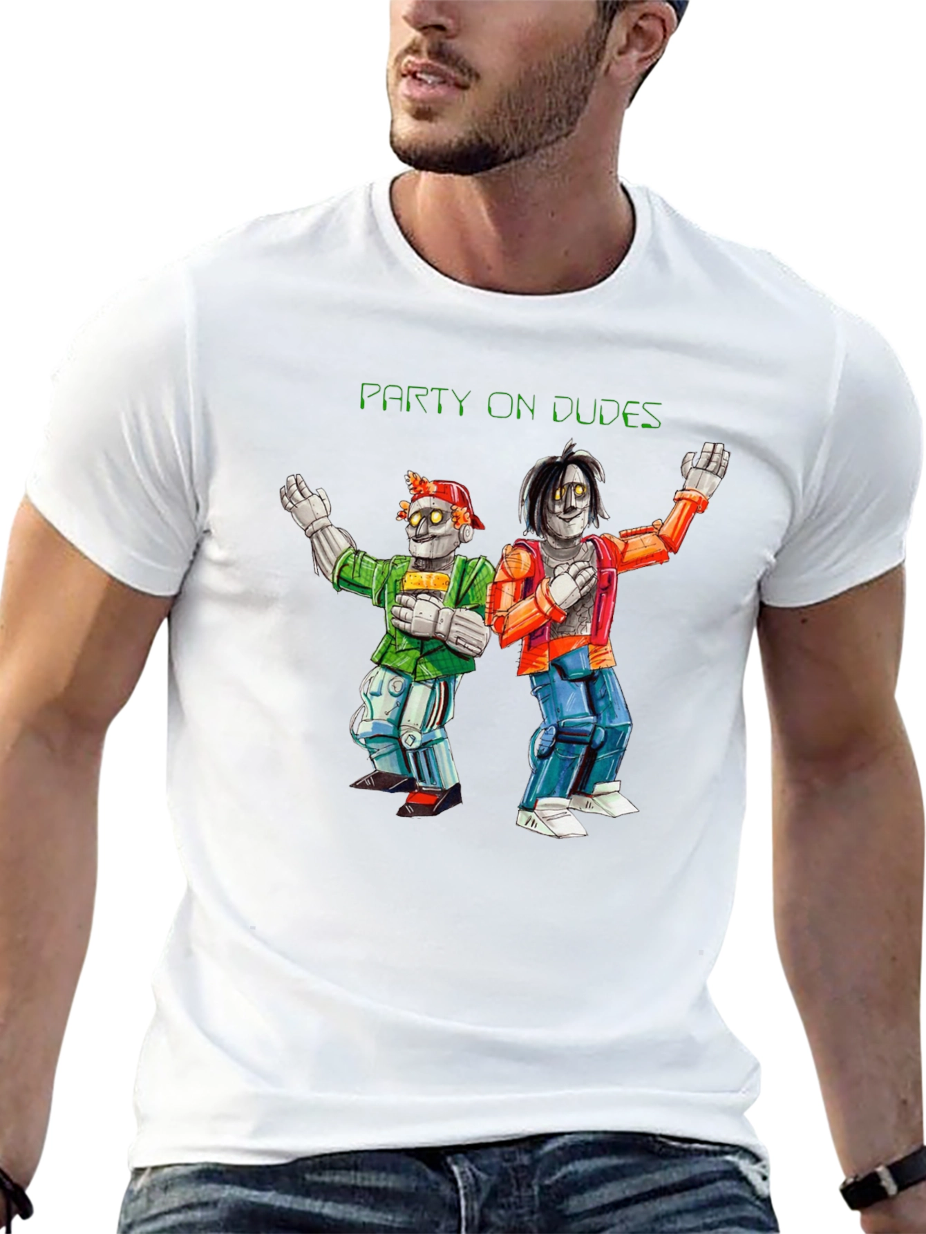 Black Party On Dudes T-Shirt - Novelty Graphic Tee view 13