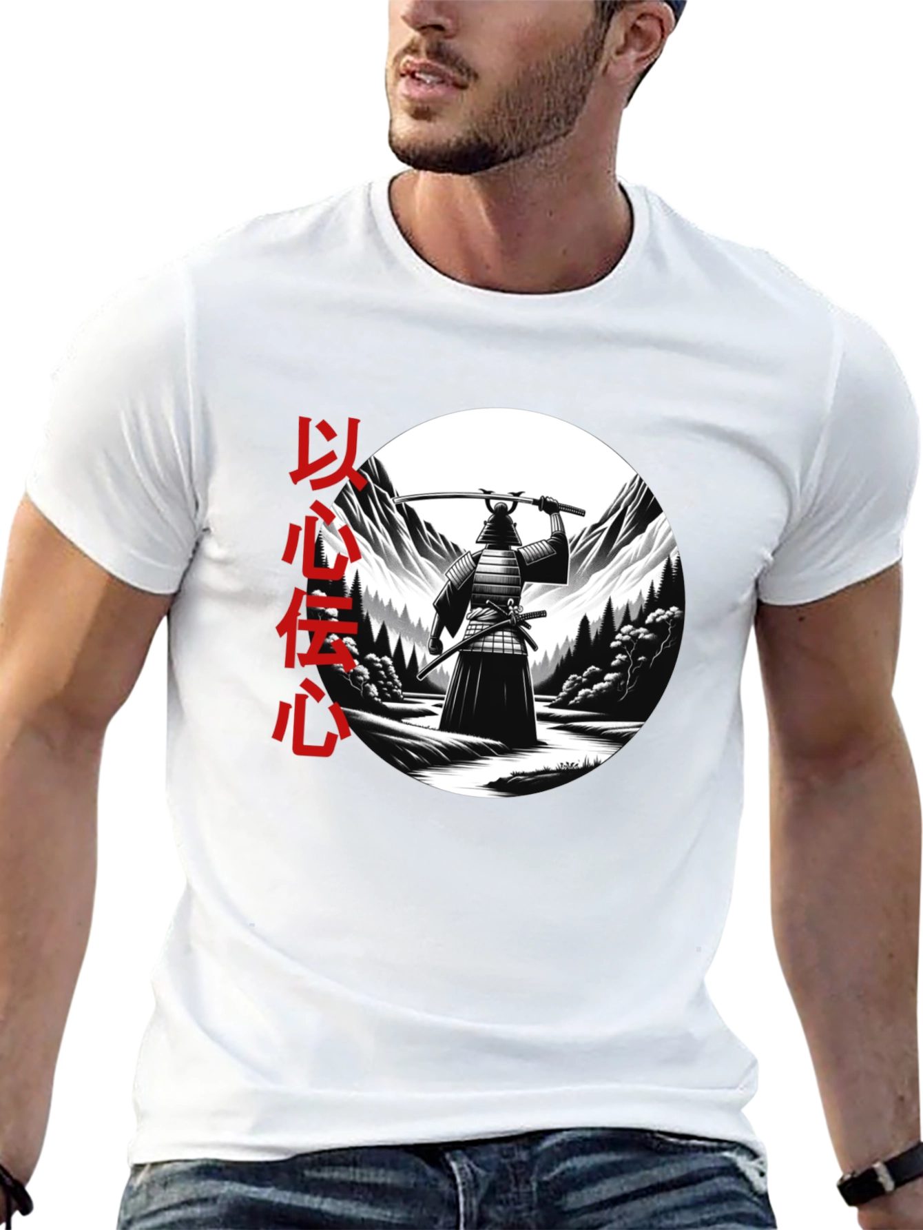 Black Samurai Warrior Graphic Tee - Japanese Culture T-Shirt view 13