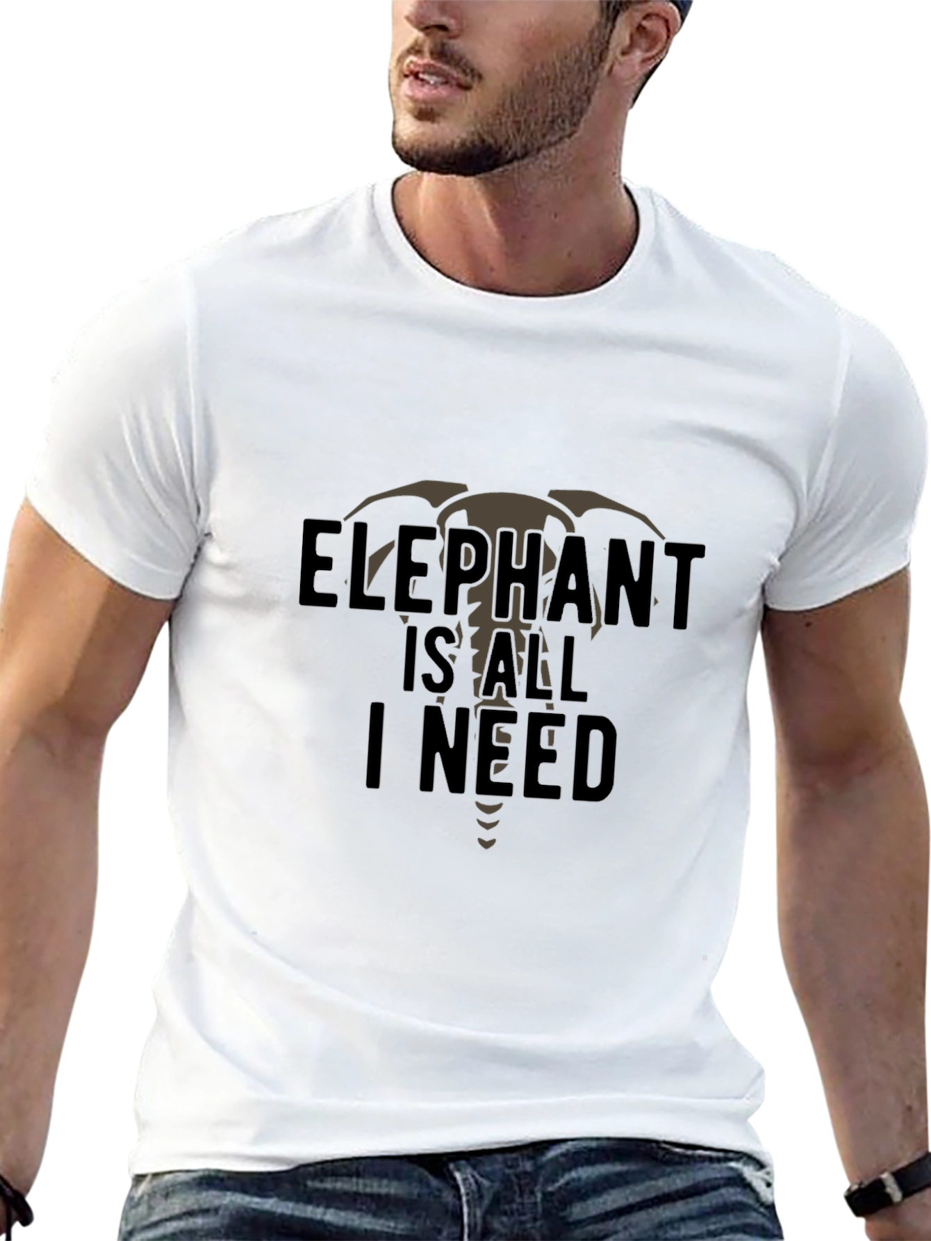 Black Elephant Is All I Need Graphic Tee - Men's Black T-Shirt view 13