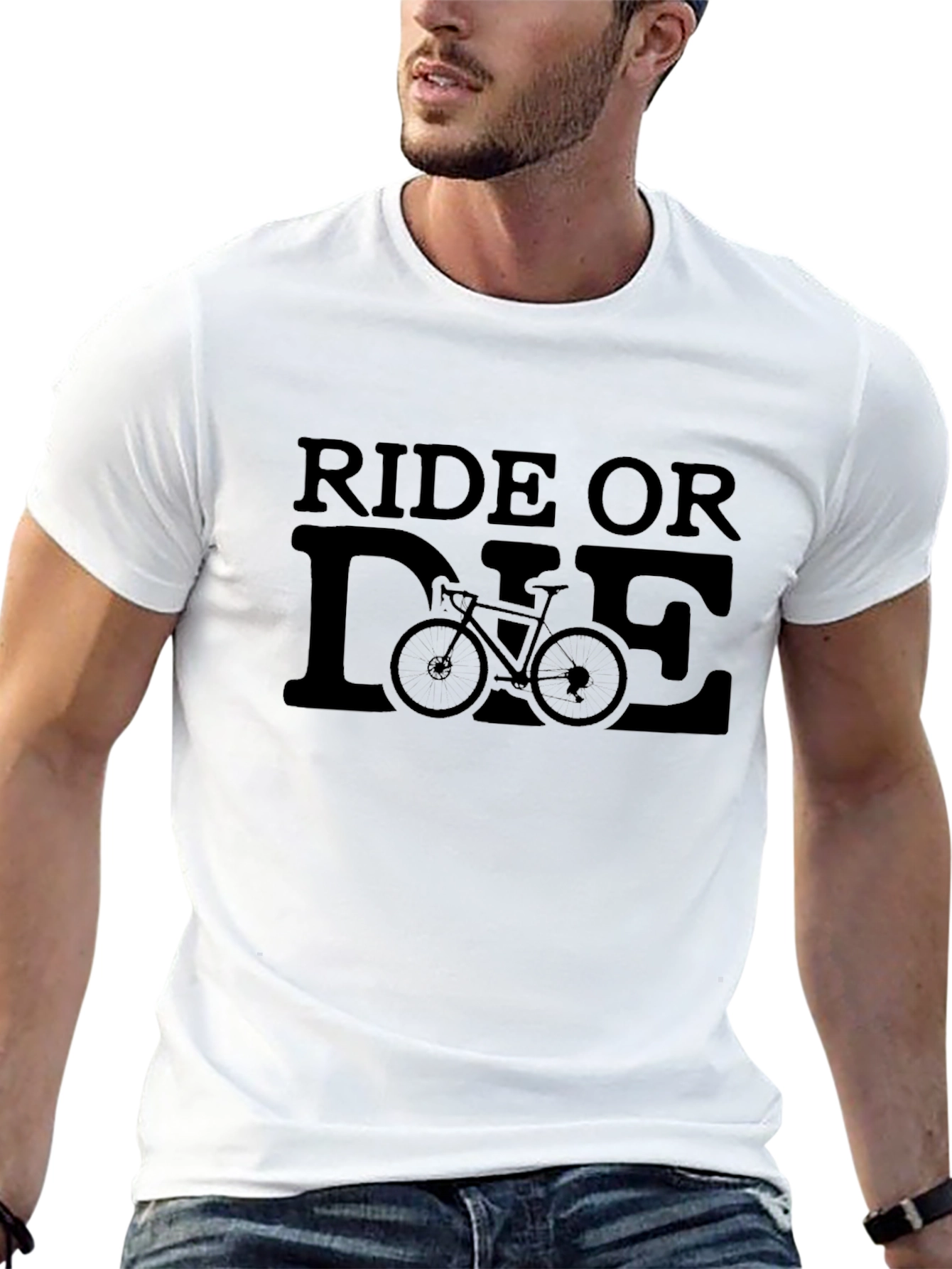Black Ride or Die Bicycle Graphic T-Shirt view 13
