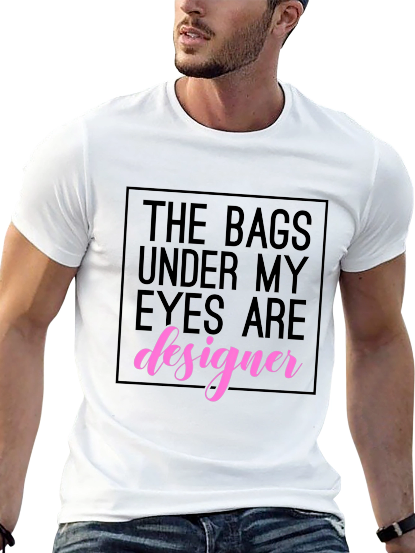 Black Designer Bags Under My Eyes T-Shirt view 13