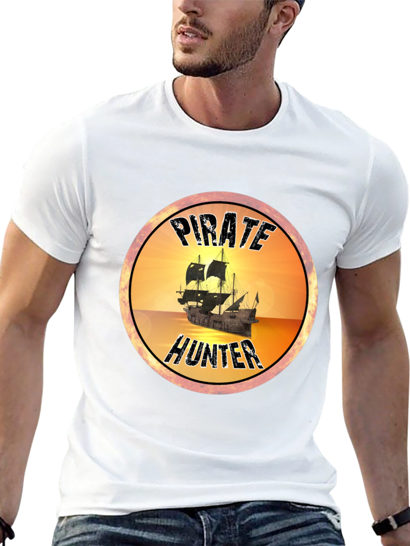 Pirate Hunter T-Shirt - Novelty Graphic Tee - 13