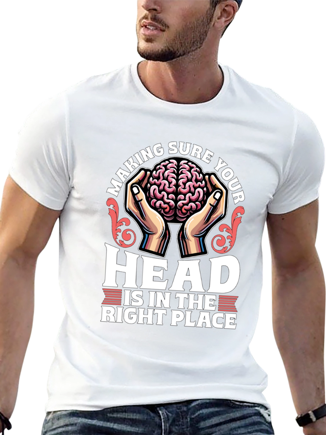 Black Brain in Hands Graphic Tee - Right Place view 13