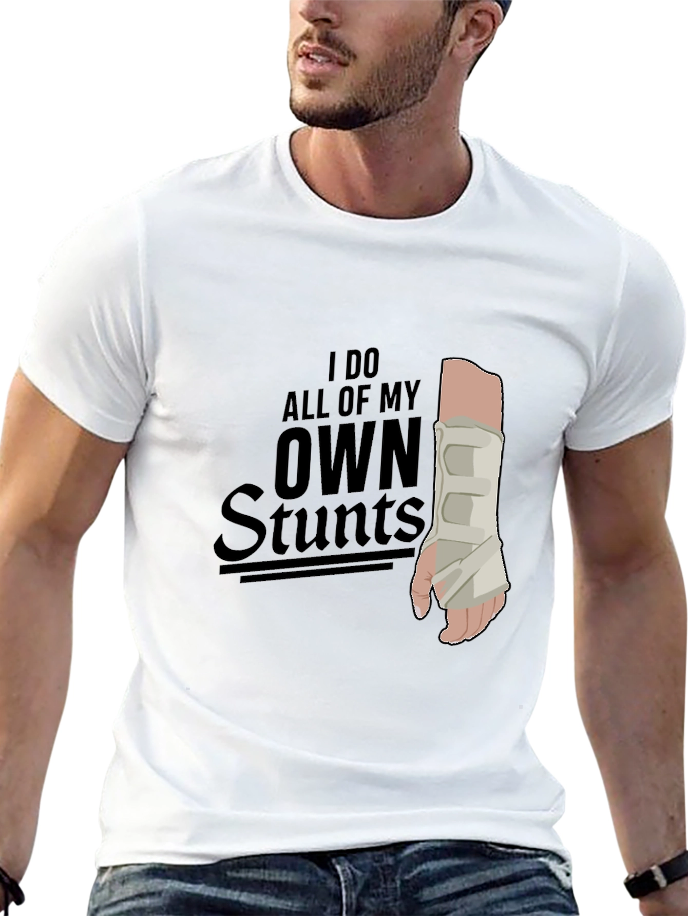 Black I Do All My Own Stunts Graphic Tee view 13