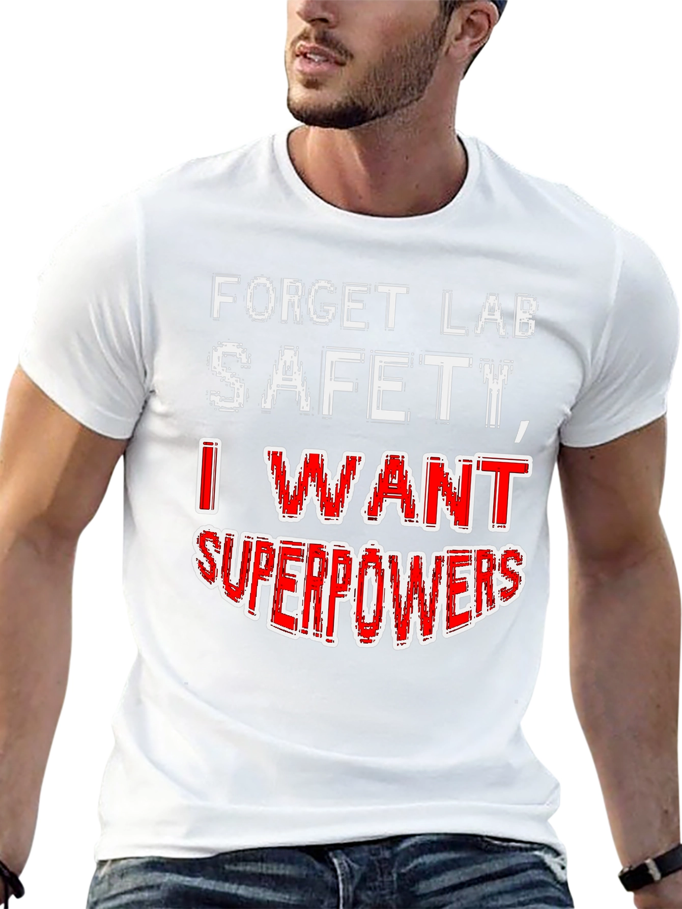 Black Forget Lab Safety Superpowers T-Shirt view 13