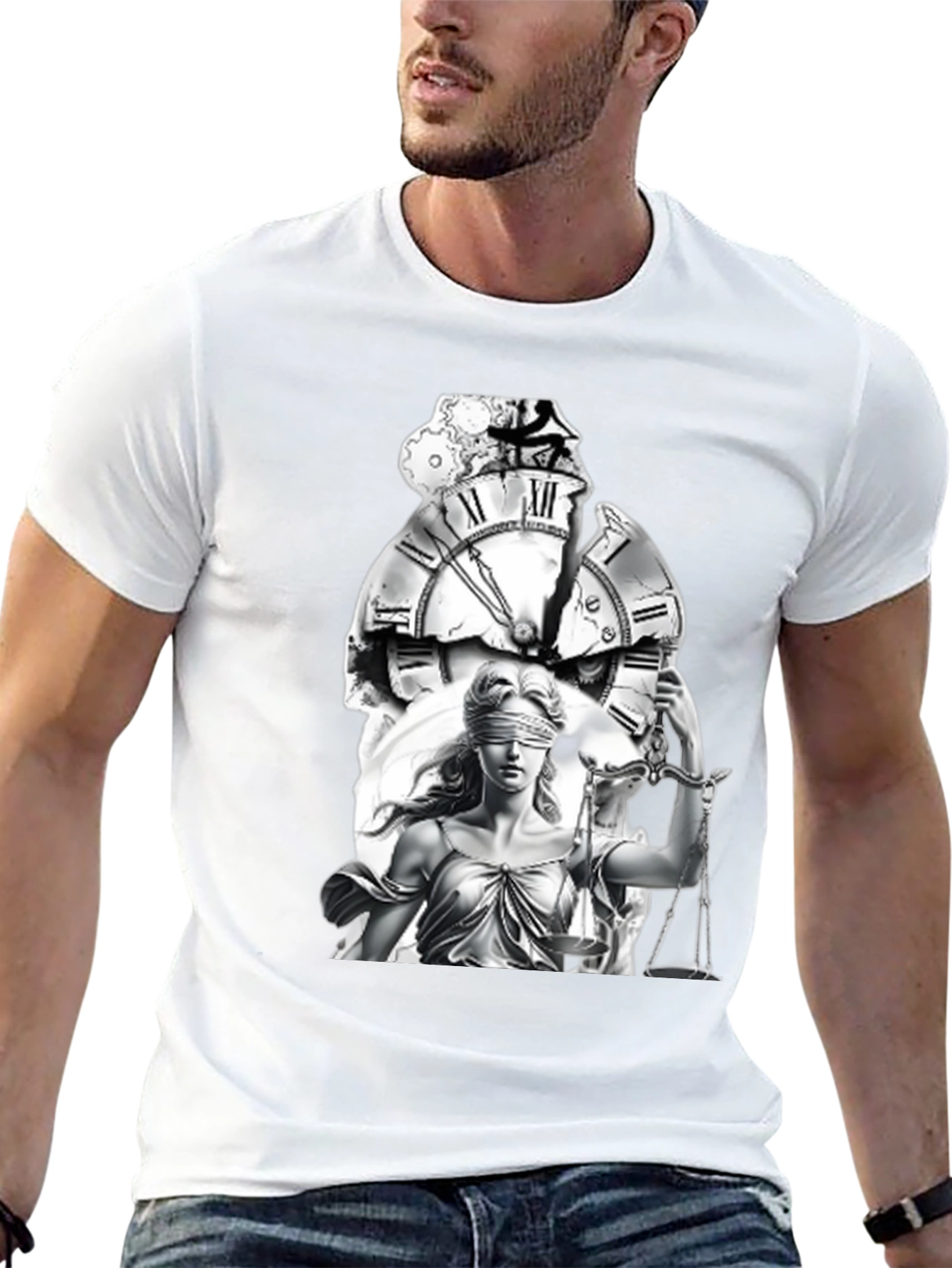 Black Justice & Time Graphic Tee - Unisex view 13