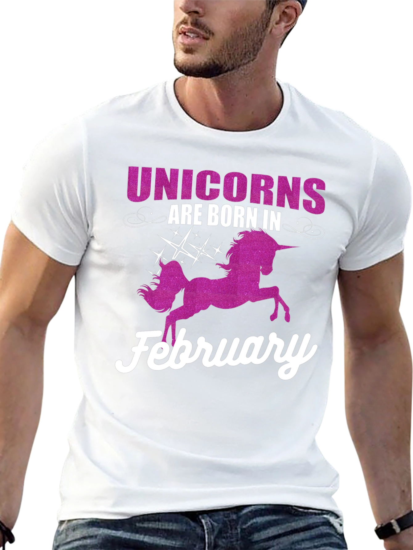 Black Unicorns Born in February T-Shirt view 13