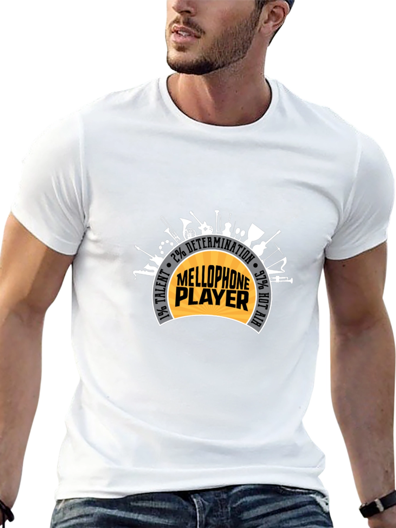 Black Mellophone Player Instrument Graphic T-Shirt view 13