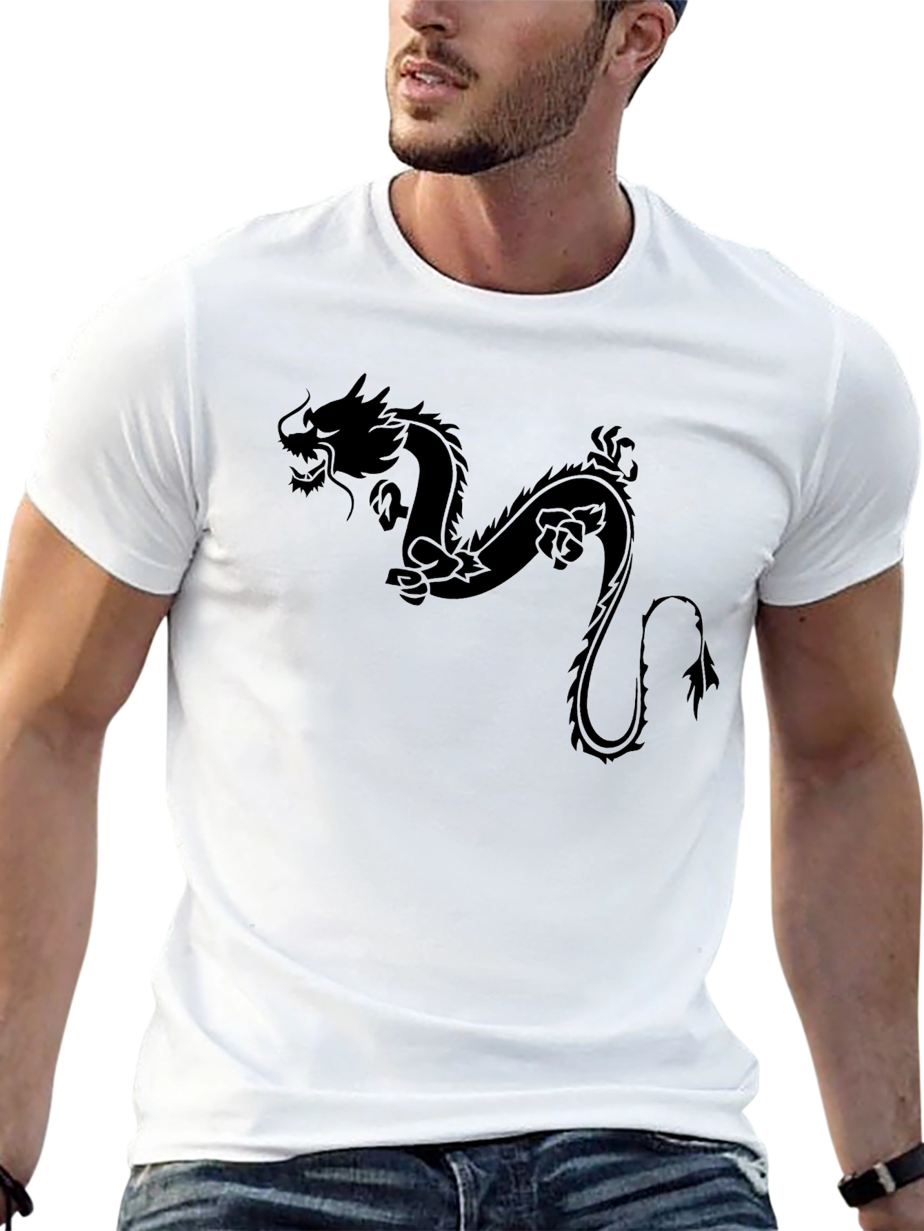 Black Dragon Graphic Tee - Classic Black T-Shirt view 13