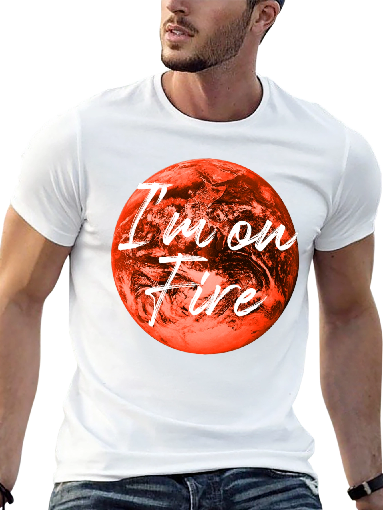 Black I'm On Fire Graphic Tee - Bold Statement Shirt view 13