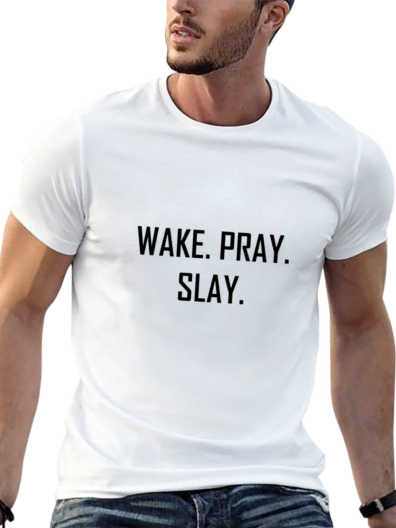 Black Wake, Pray, Slay Black Graphic Tee view 13