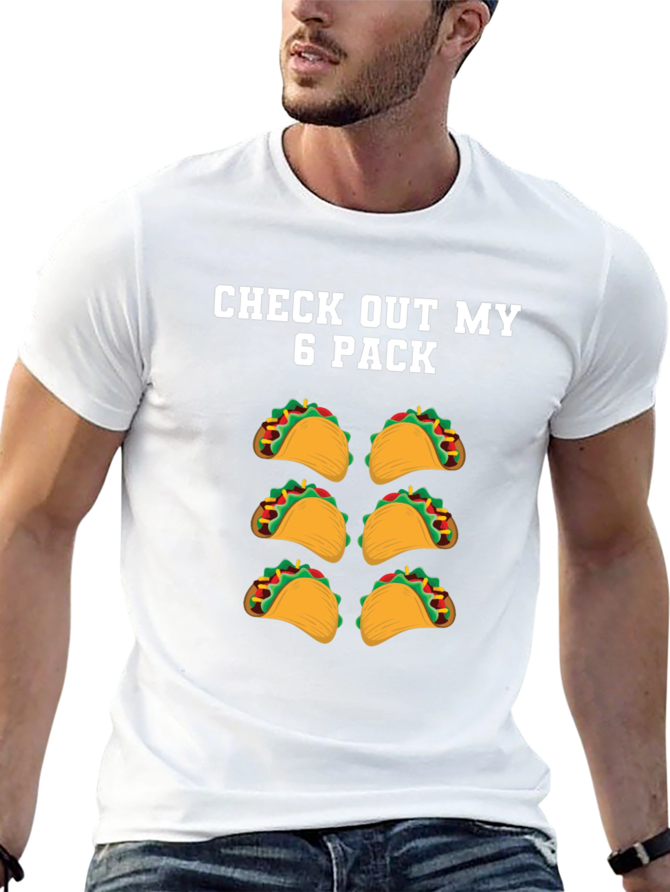 Black Funny Taco Six Pack T-Shirt view 13