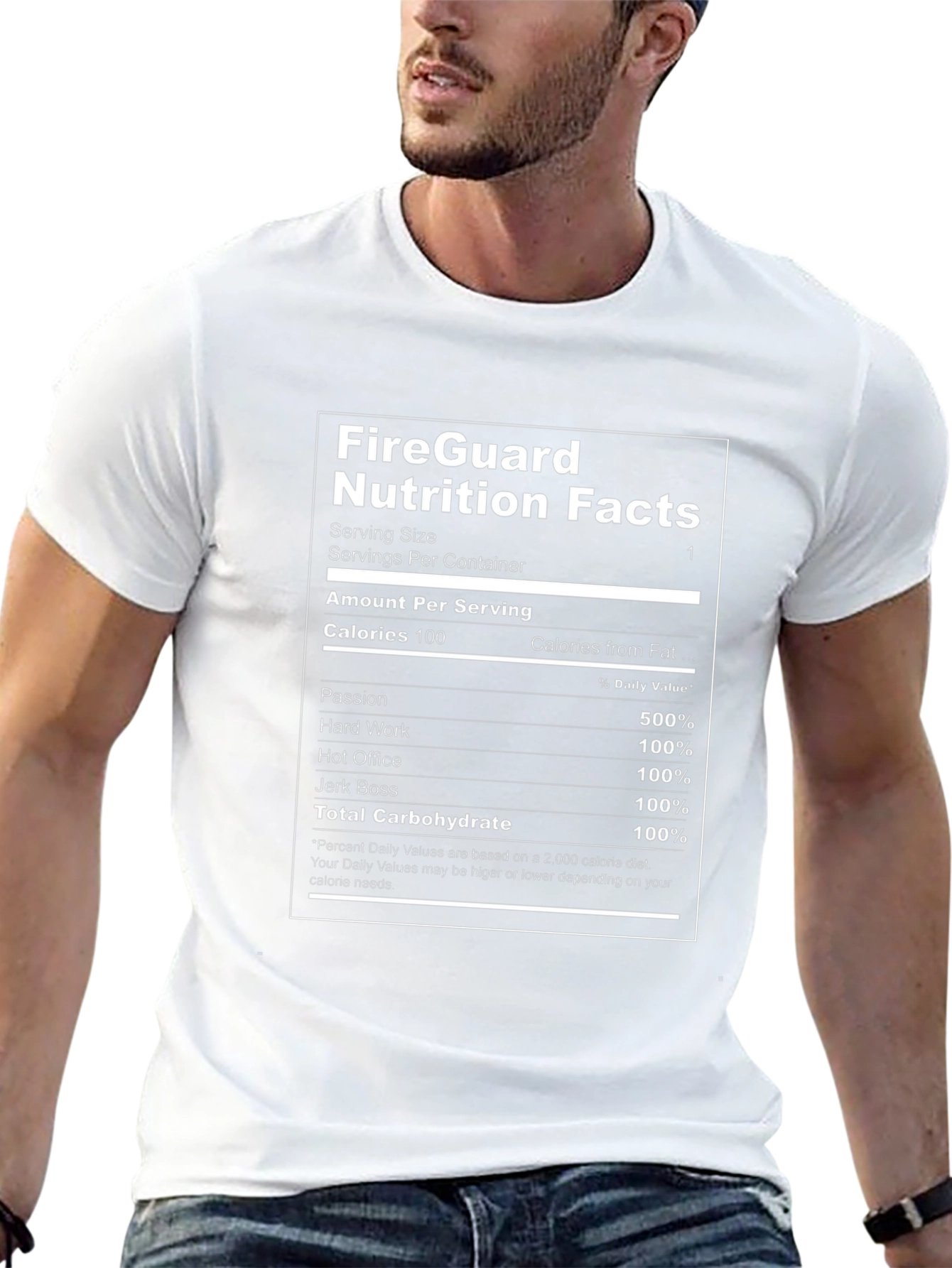 Black FireGuard Nutrition Facts T-Shirt - Funny Job Tee view 13