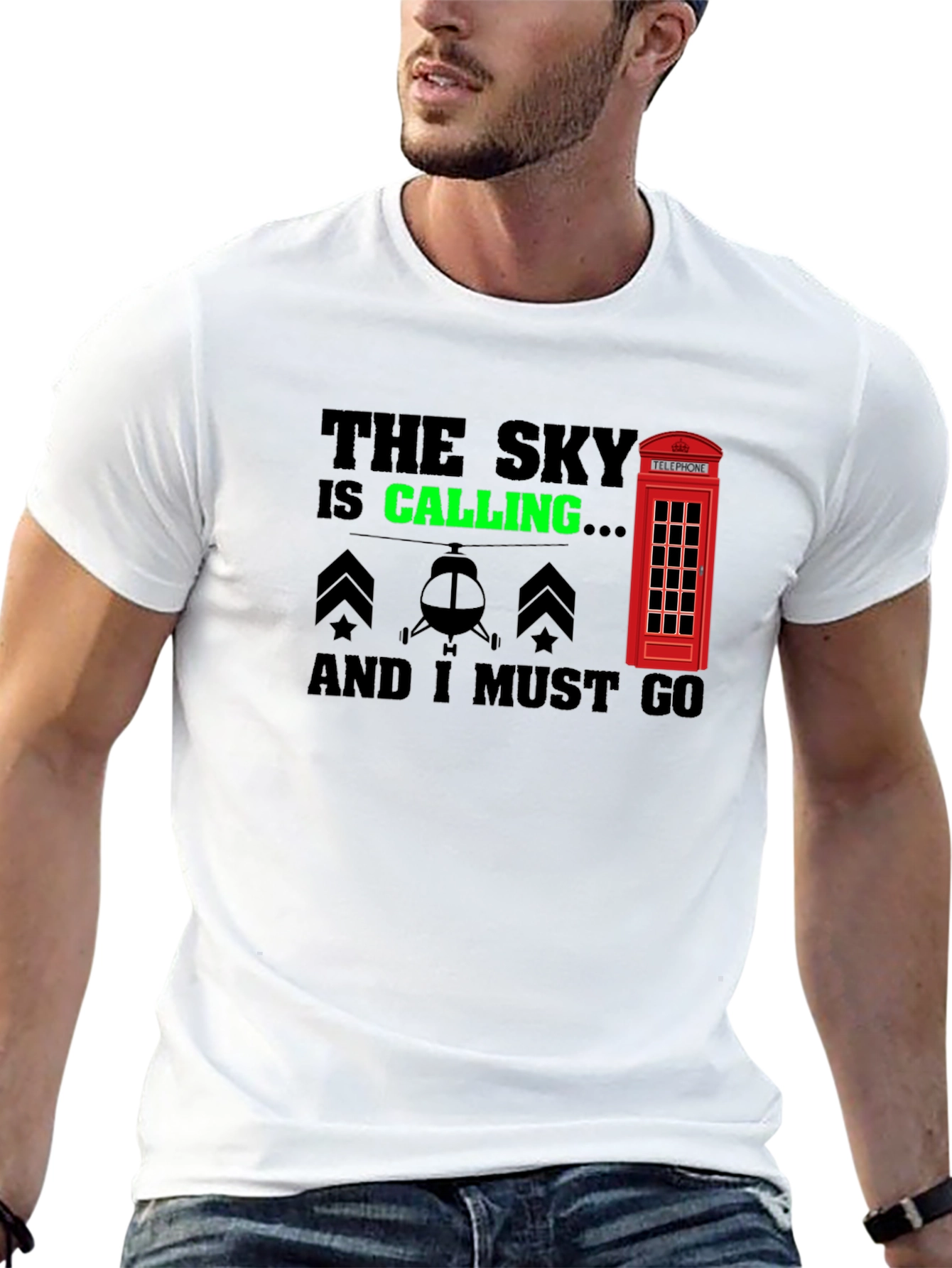 Black The Sky is Calling T-Shirt view 13