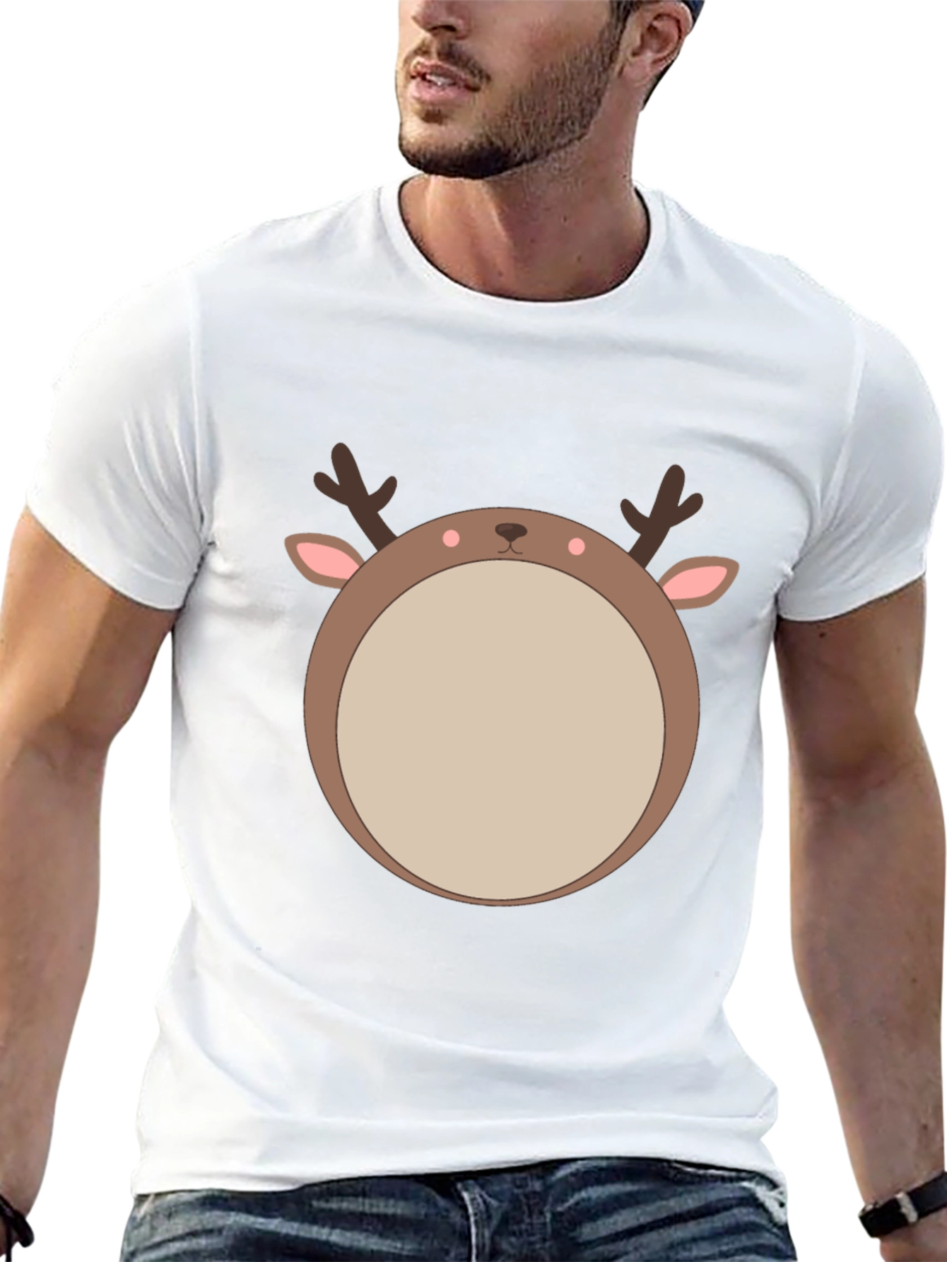 Black Reindeer Graphic Tee - Festive Holiday Style view 13