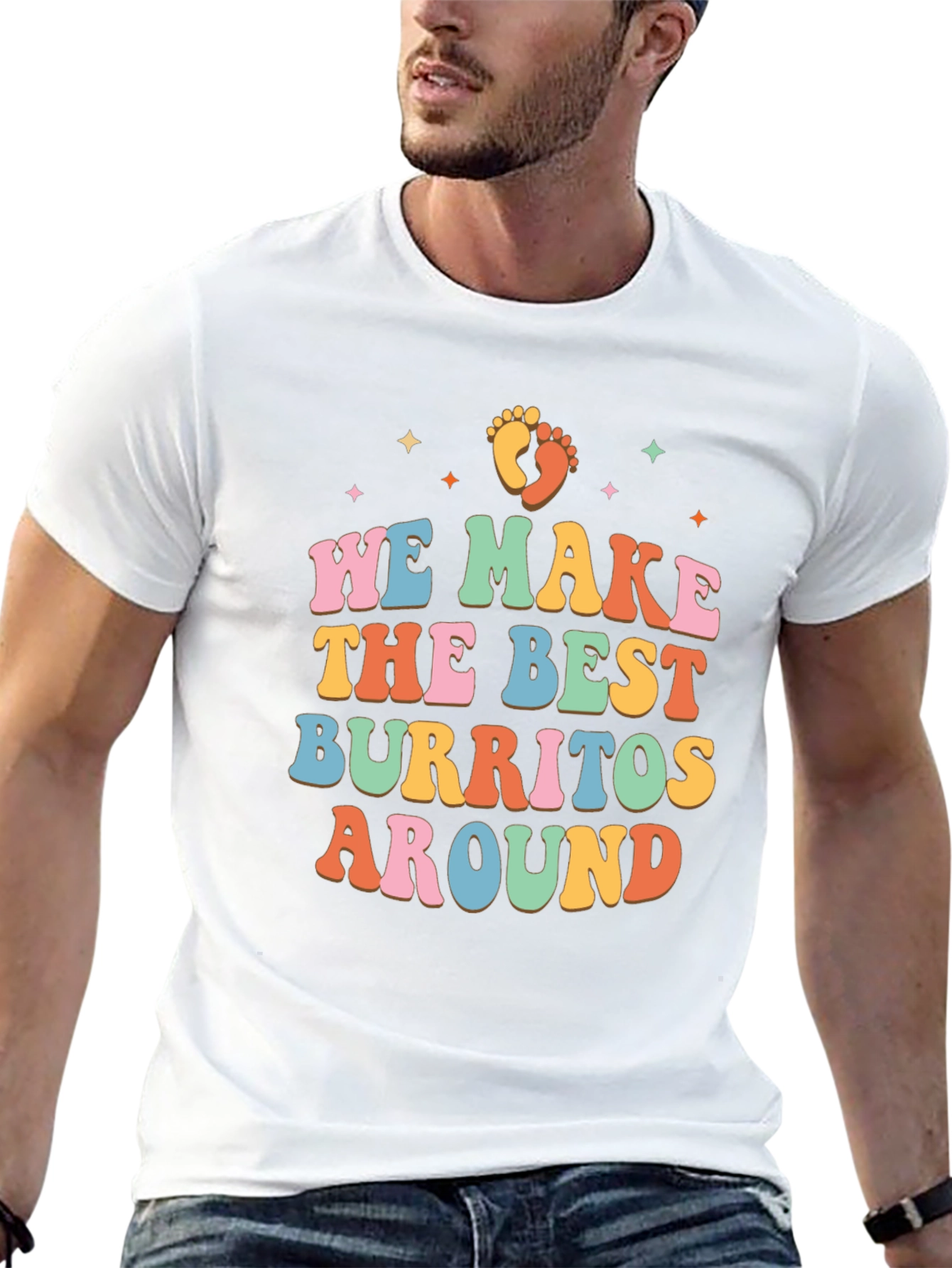 Black We Make the Best Burritos Around Retro T-Shirt view 13