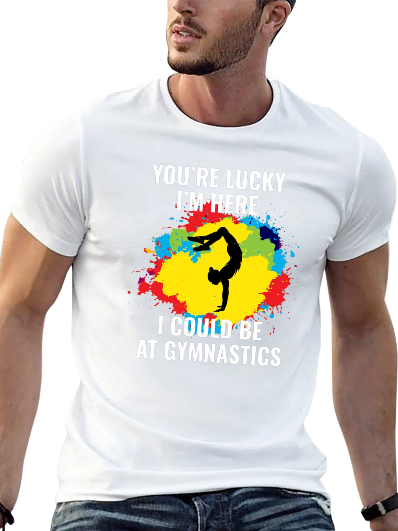 Black Gymnastics T-Shirt - You're Lucky I'm Here - Unique Design view 13