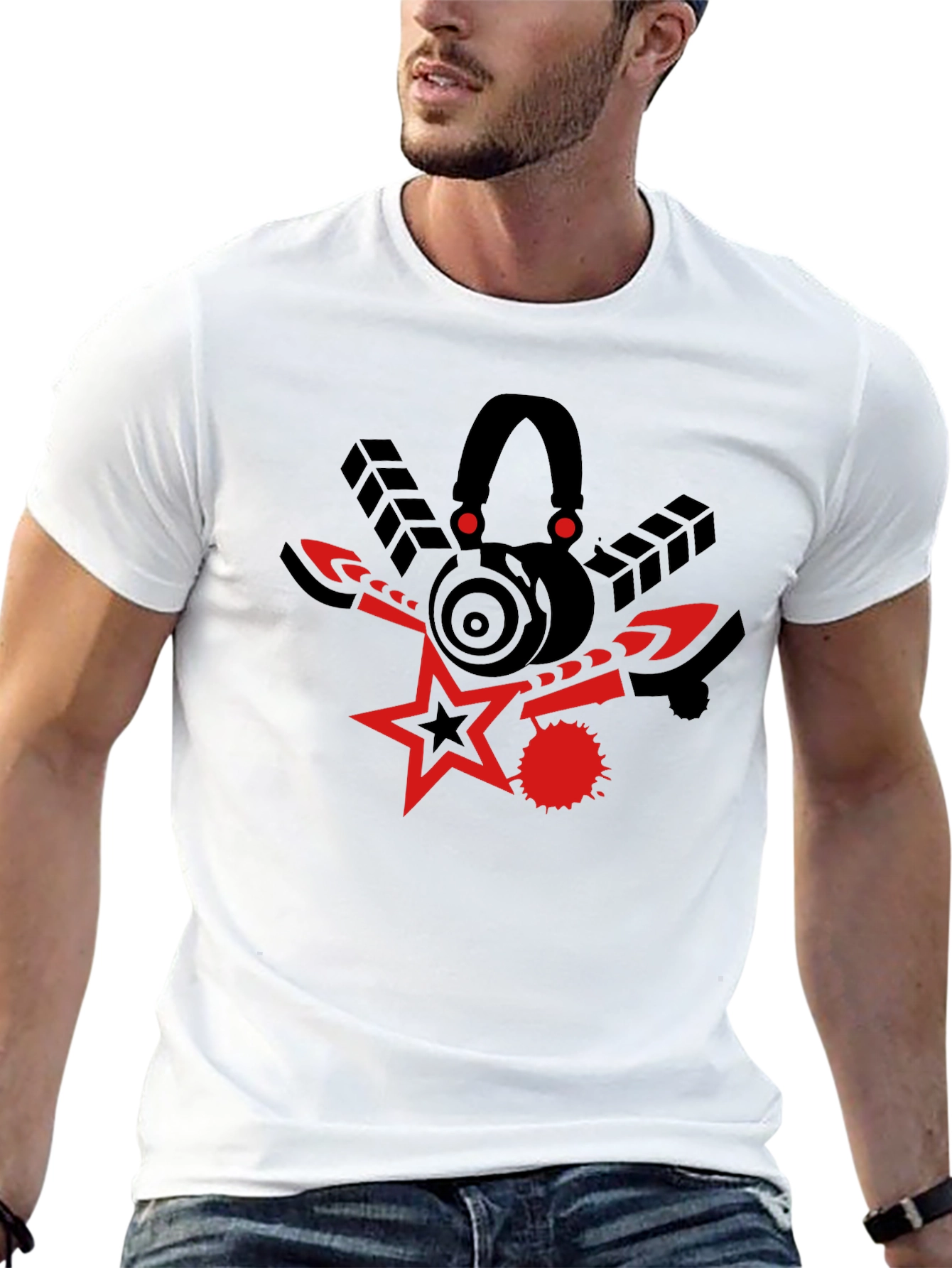 Black Red Star Graphic Tee view 13