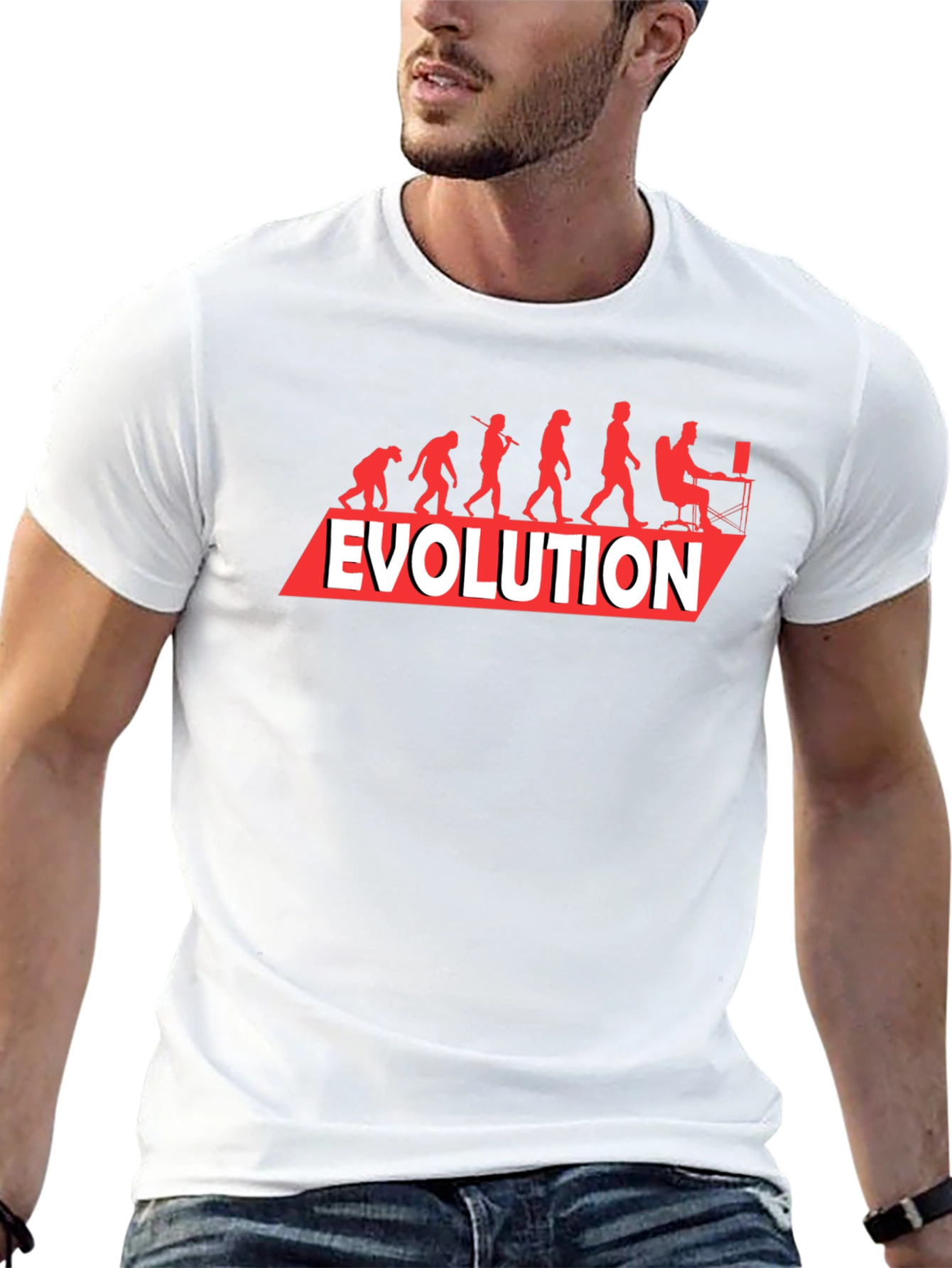 Black Evolution of Man T-Shirt - Funny Geeky Gamer Tee view 13