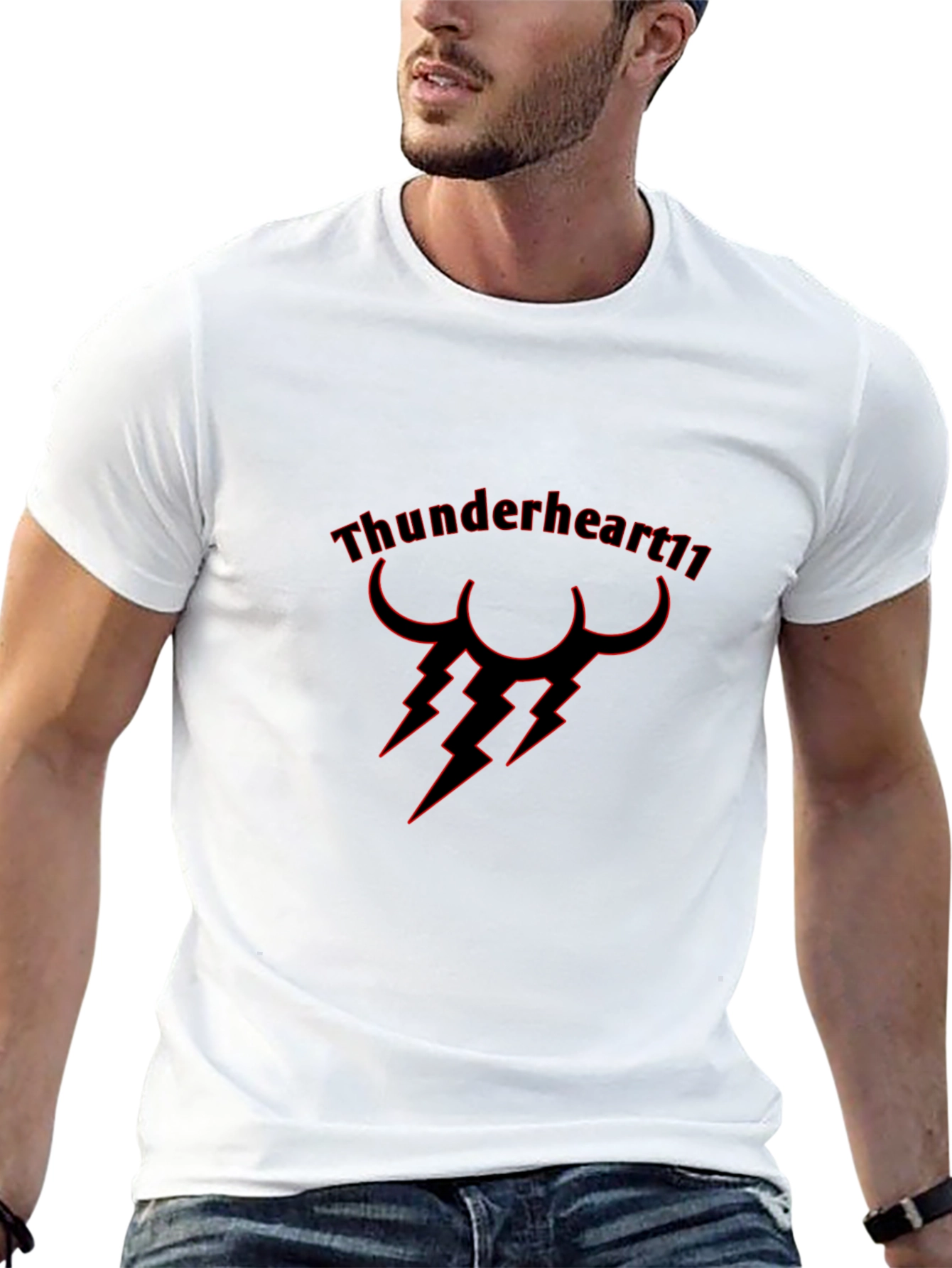 Black Thunderheart11 Graphic Black T-Shirt view 13