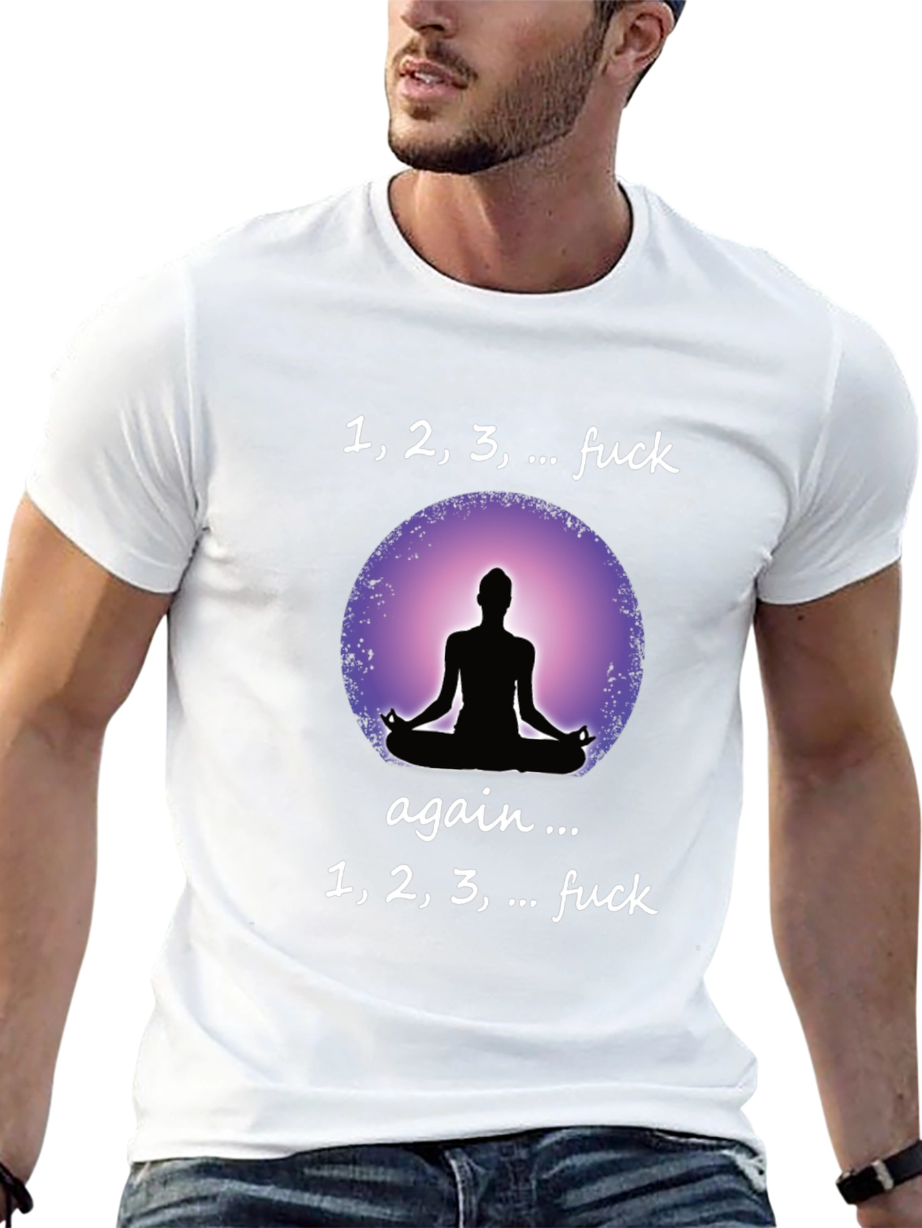 Black Funny Yoga T-Shirt - Meditation Humor Tee view 13