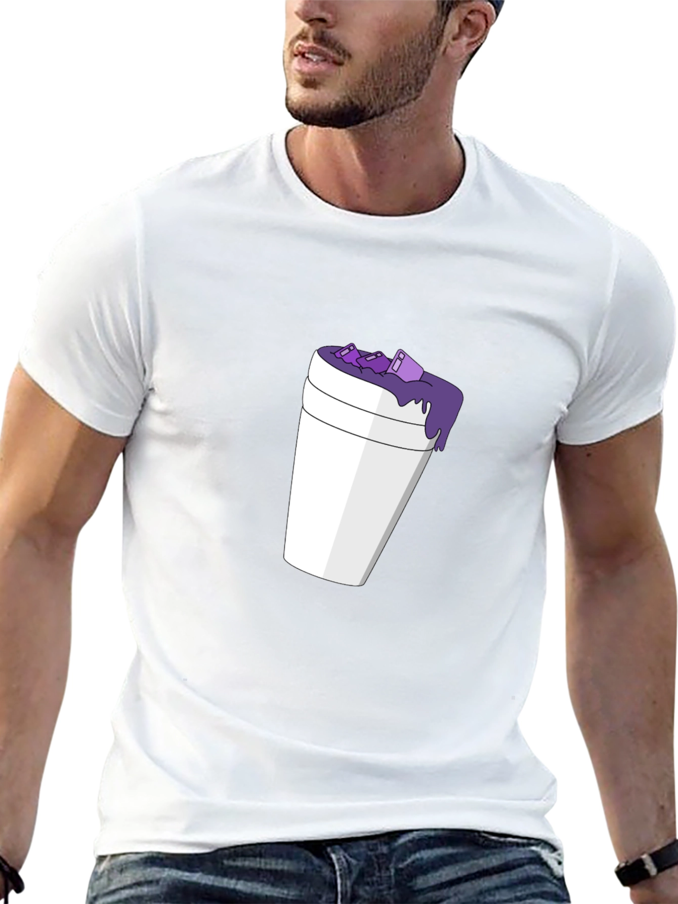 Black Purple Drank T-Shirt - Casual Graphic Tee view 13