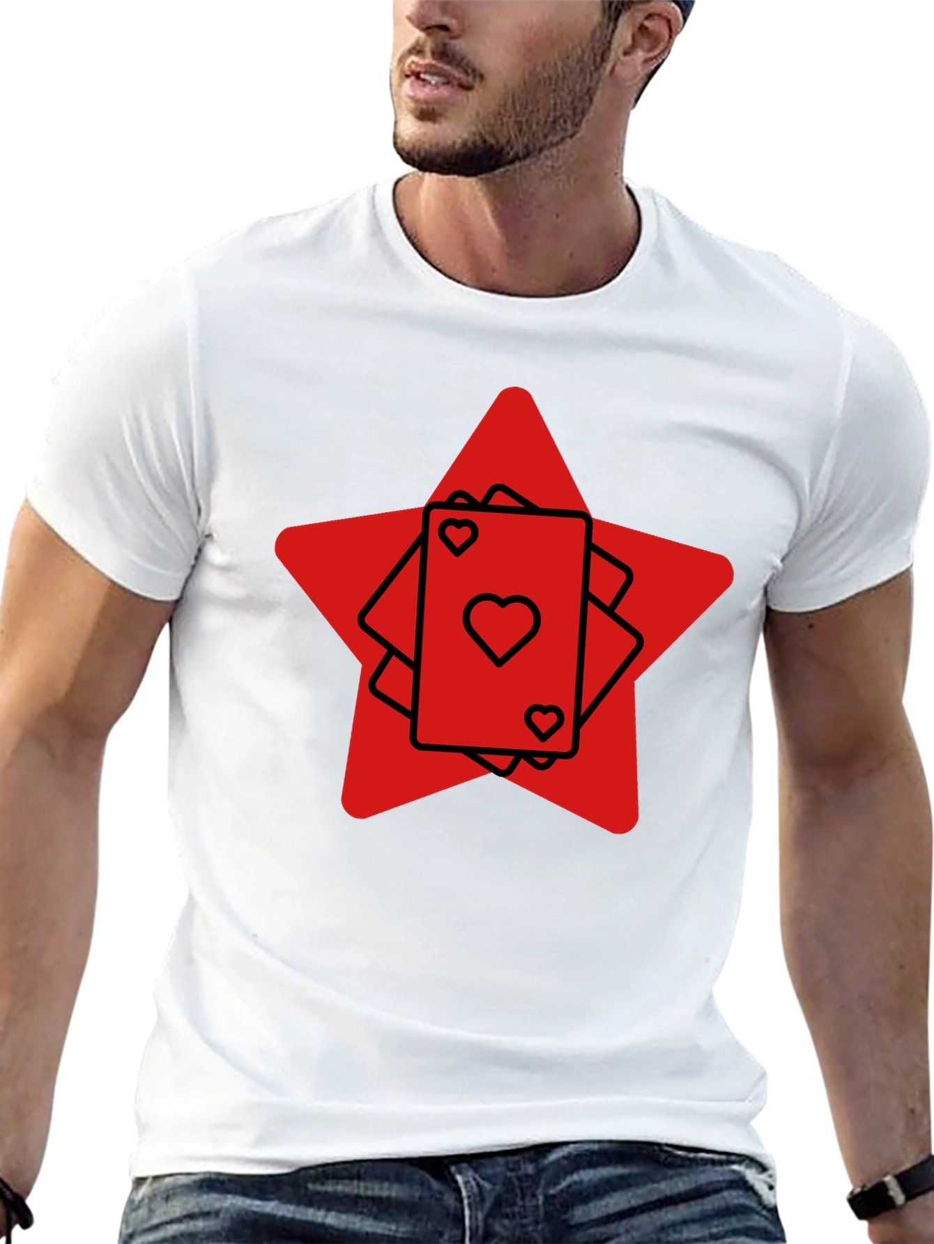 Black Ace Heart Card Graphic Tee - Black view 13