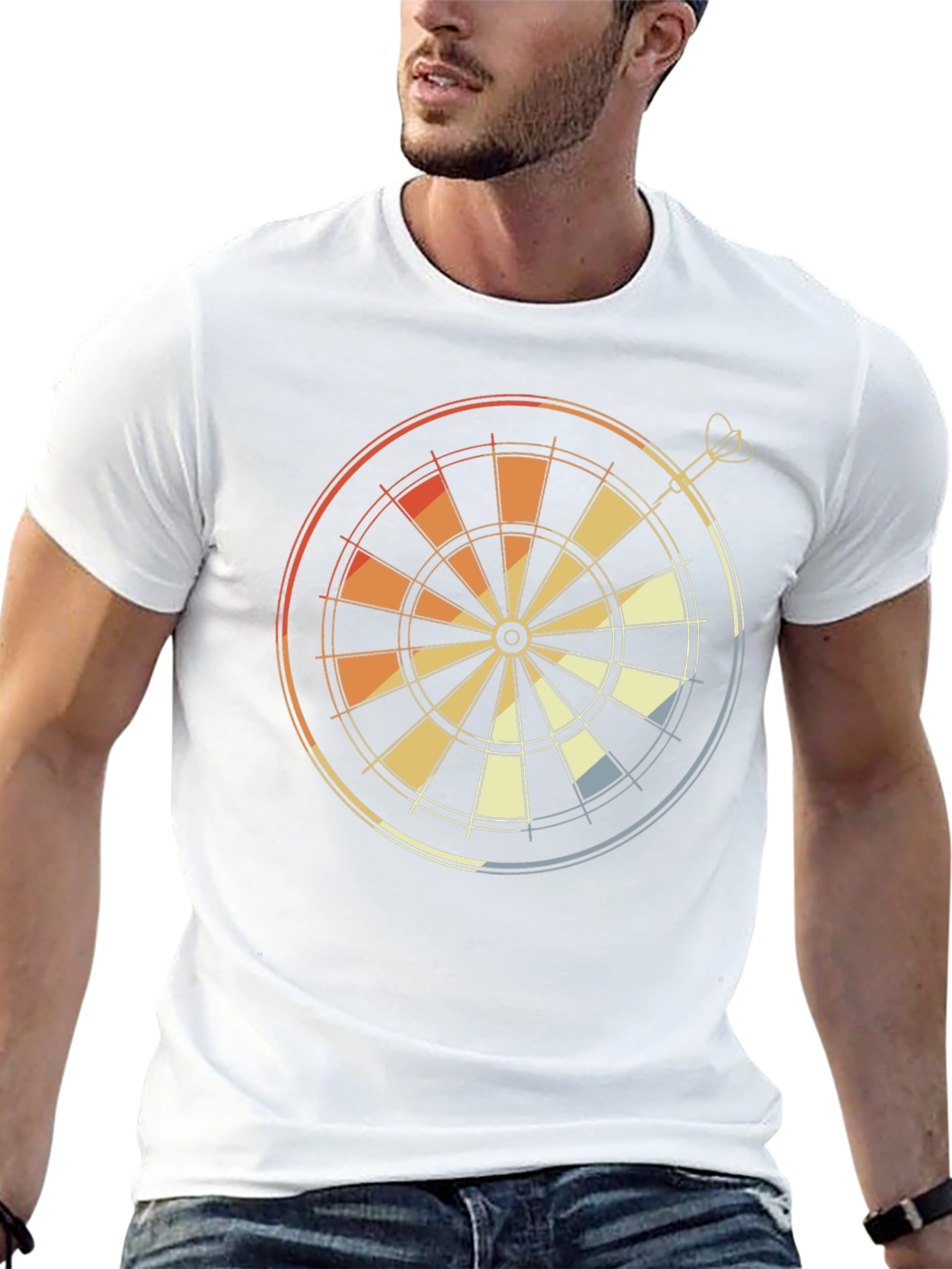 Black Retro Dartboard Graphic Tee - Classic Dart Player Shirt view 13
