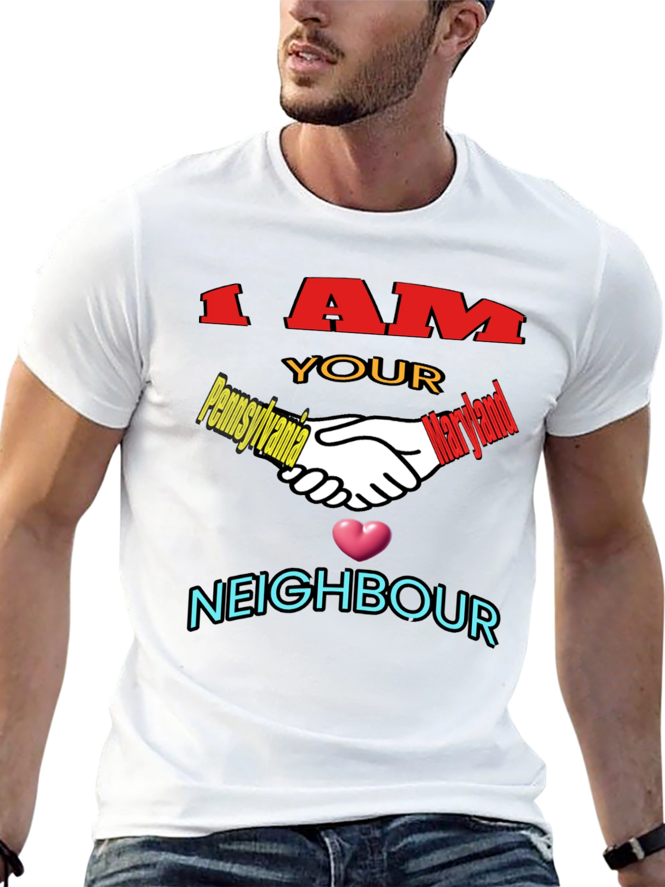 Black I AM Your Neighbour T-Shirt view 13