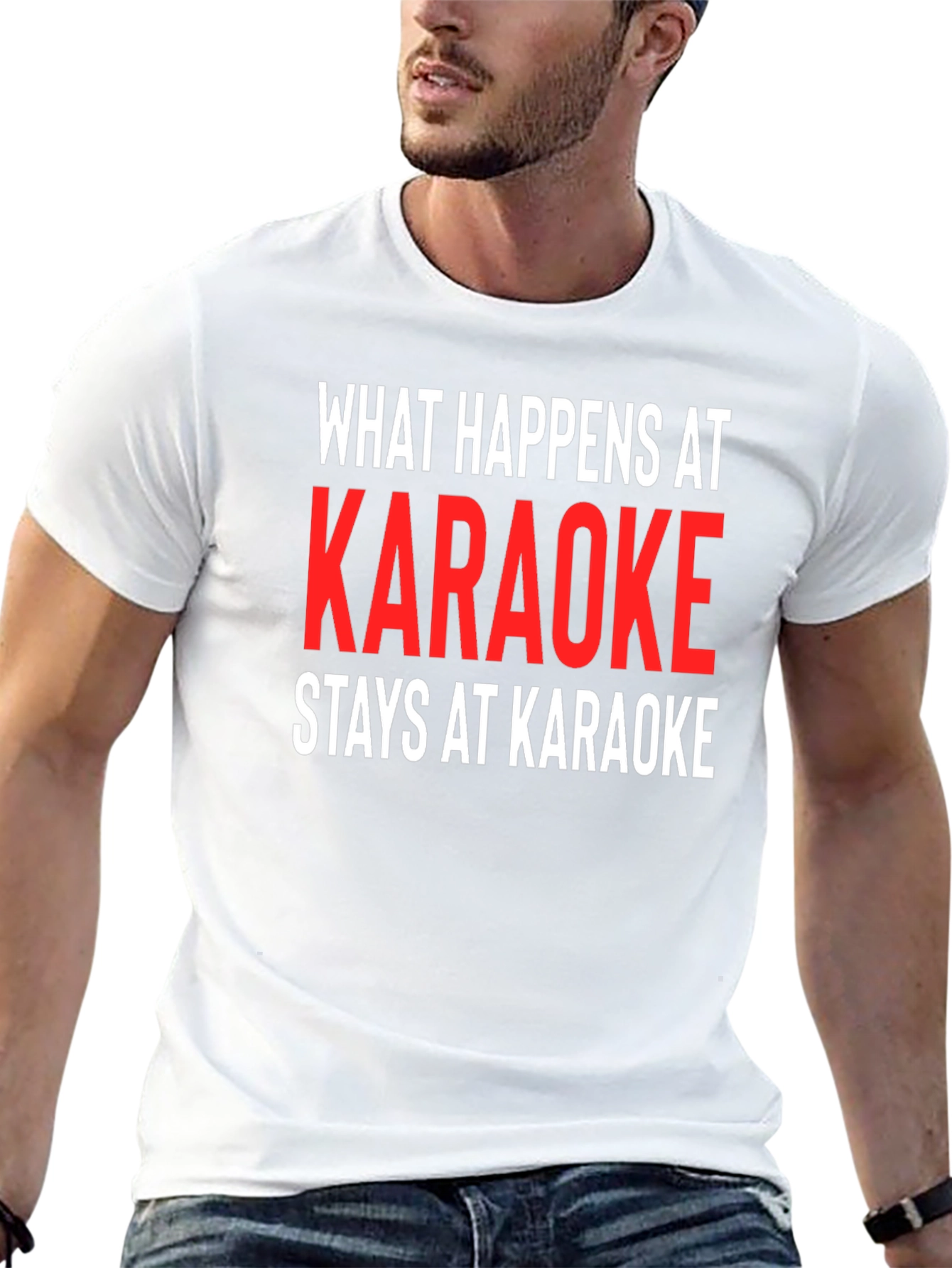 Black Karaoke Tee: What Happens At Karaoke Stays At Karaoke view 13