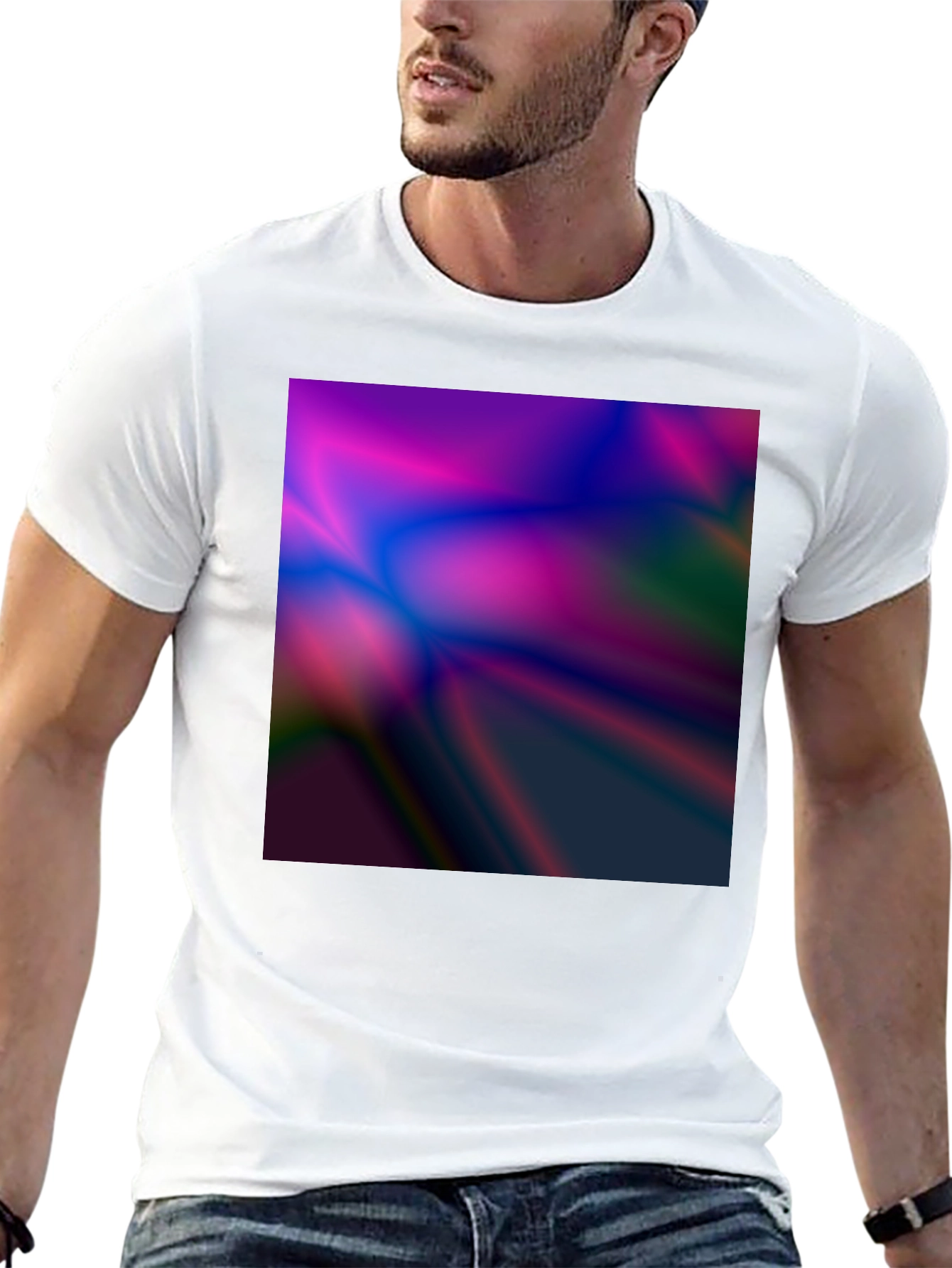 Black Abstract Wave T-Shirt - Modern Art Tee view 13