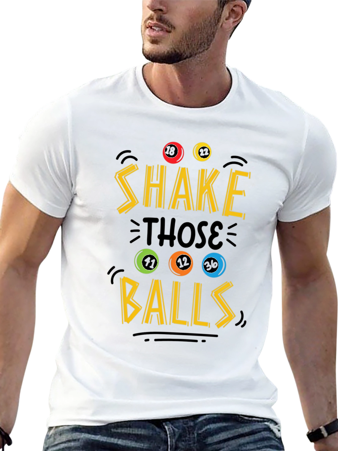 Black Shake Those Balls Graphic Tee - Novelty T-Shirt view 13