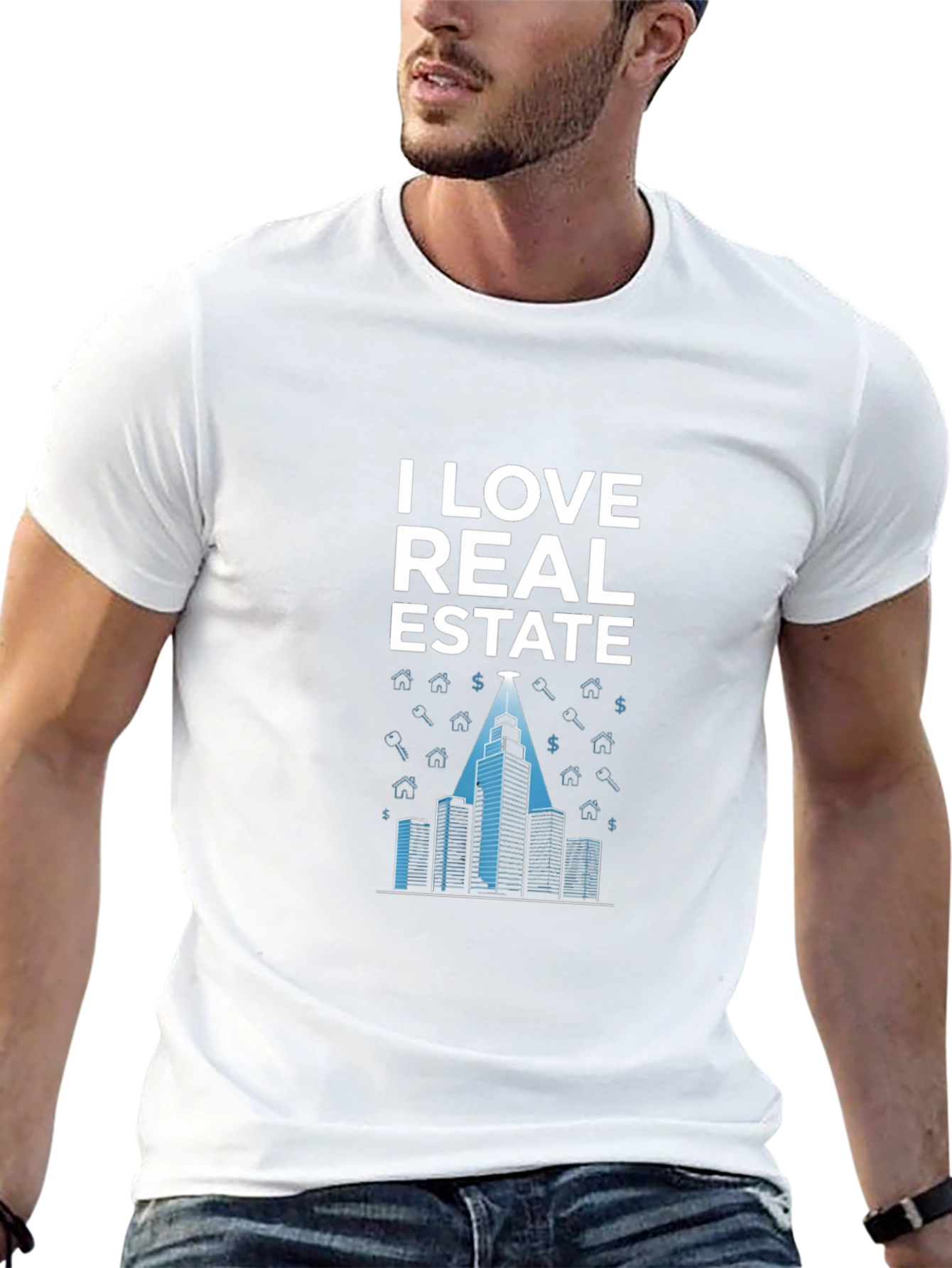 Black I Love Real Estate T-Shirt - Modern Building Design view 13