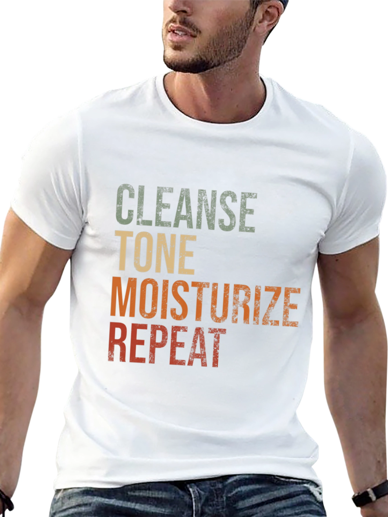 Black Cleanse Tone Moisturize Repeat Graphic T-Shirt view 13
