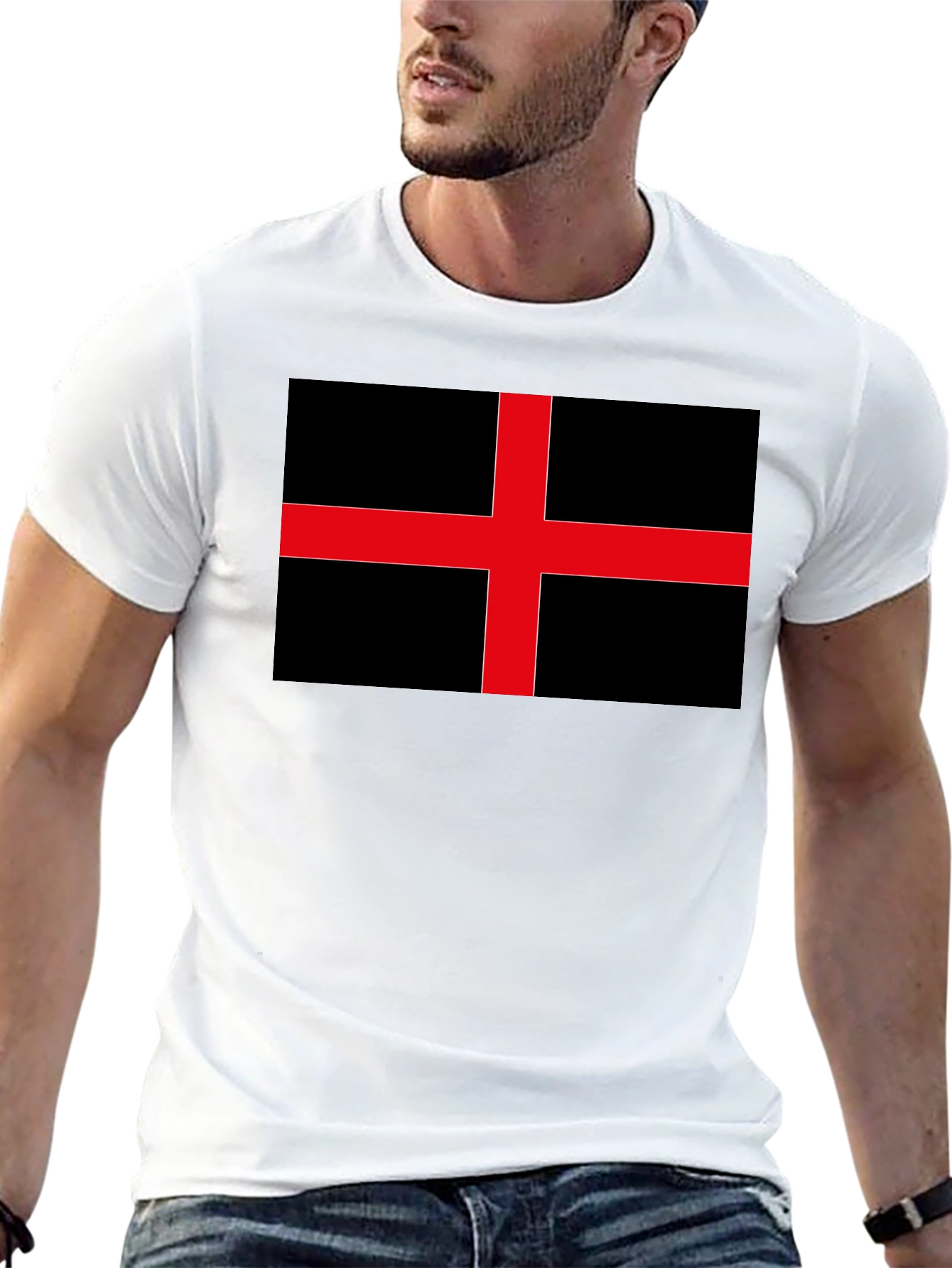 Black Black Flag Red Cross Graphic Tee view 13
