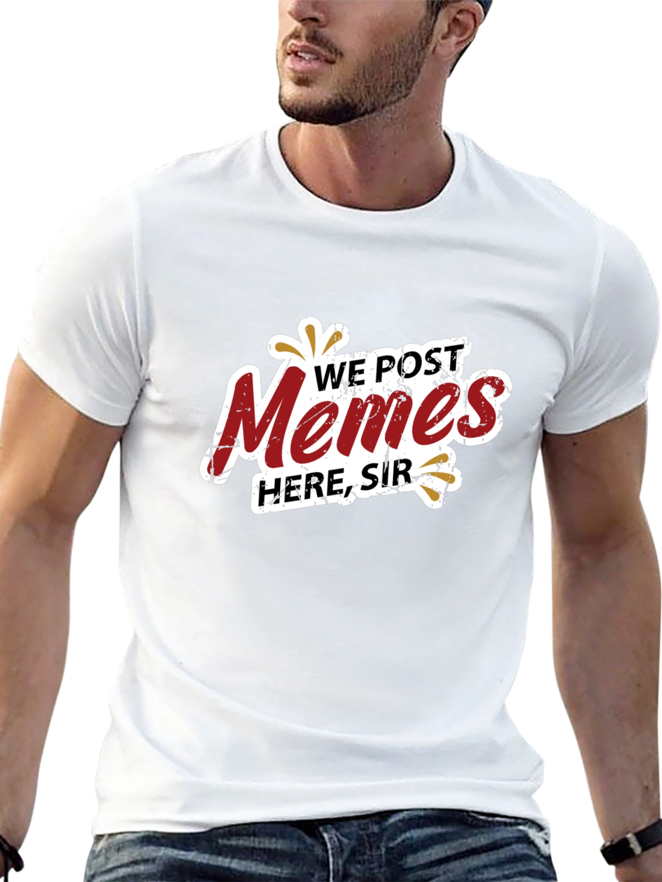 Black We Post Memes Here, Sir T-Shirt view 13
