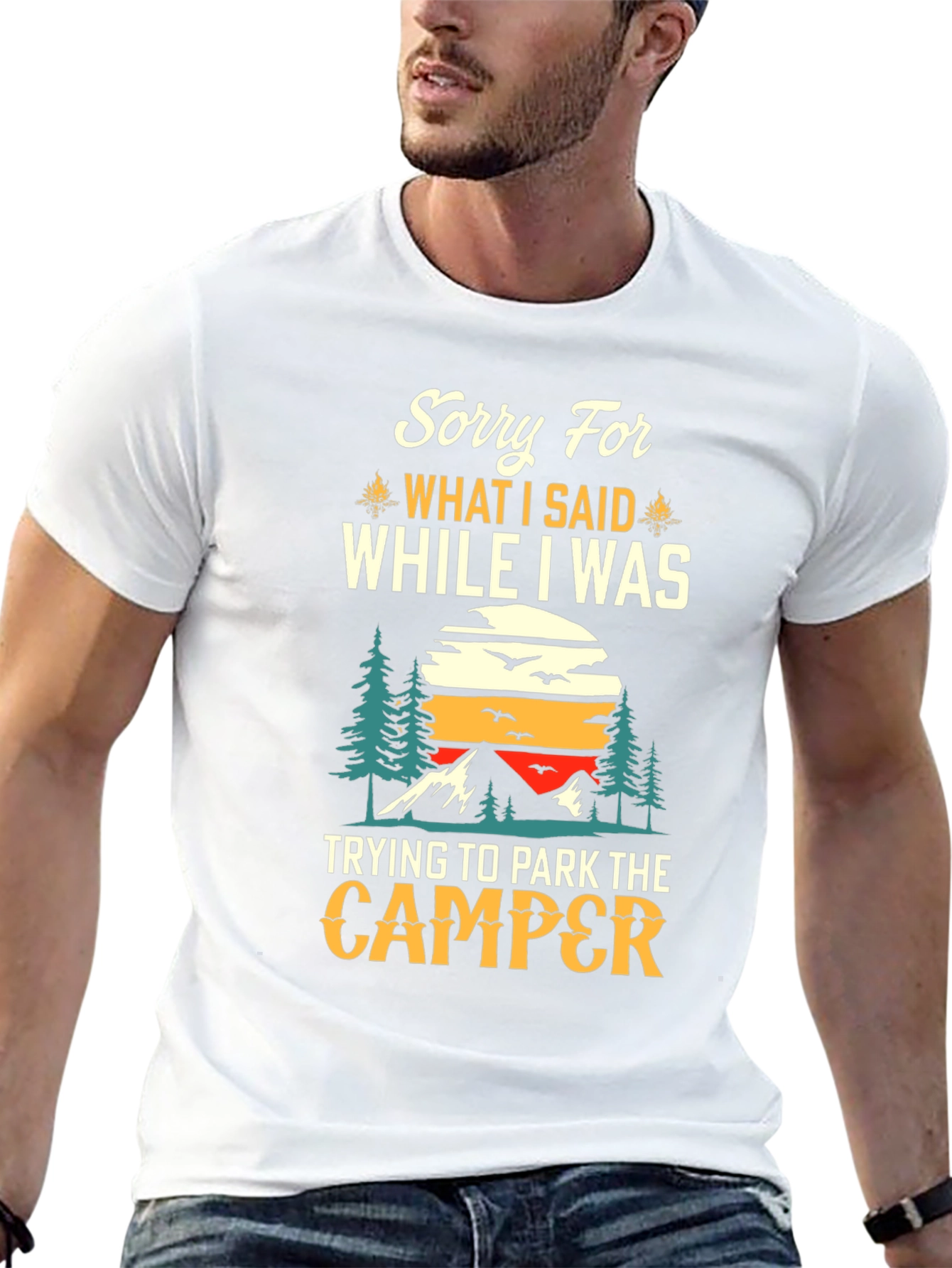 Black Sorry For What I Said Camping T-Shirt view 13