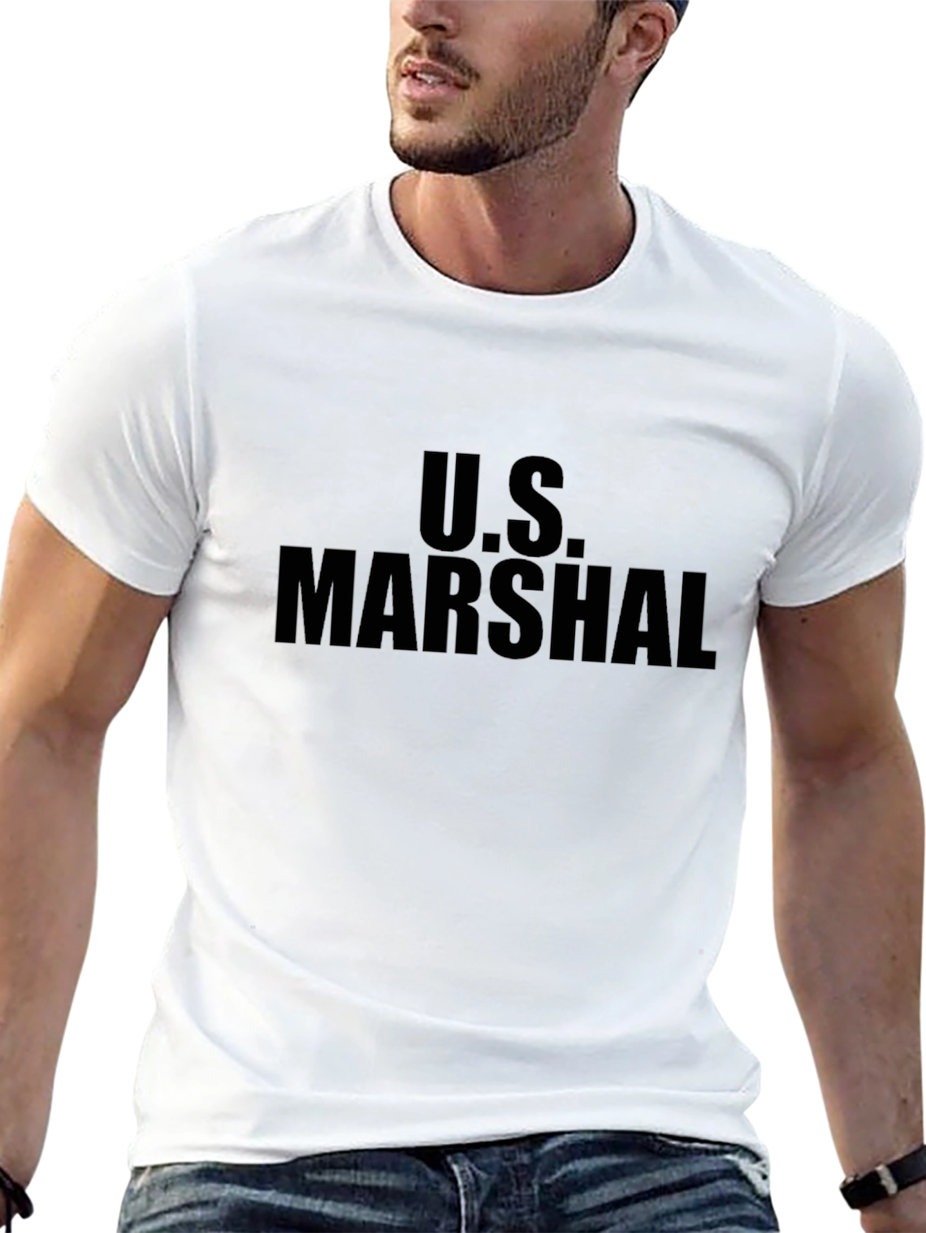 Black U.S. Marshal Black T-Shirt - Law Enforcement Inspired Tee view 13