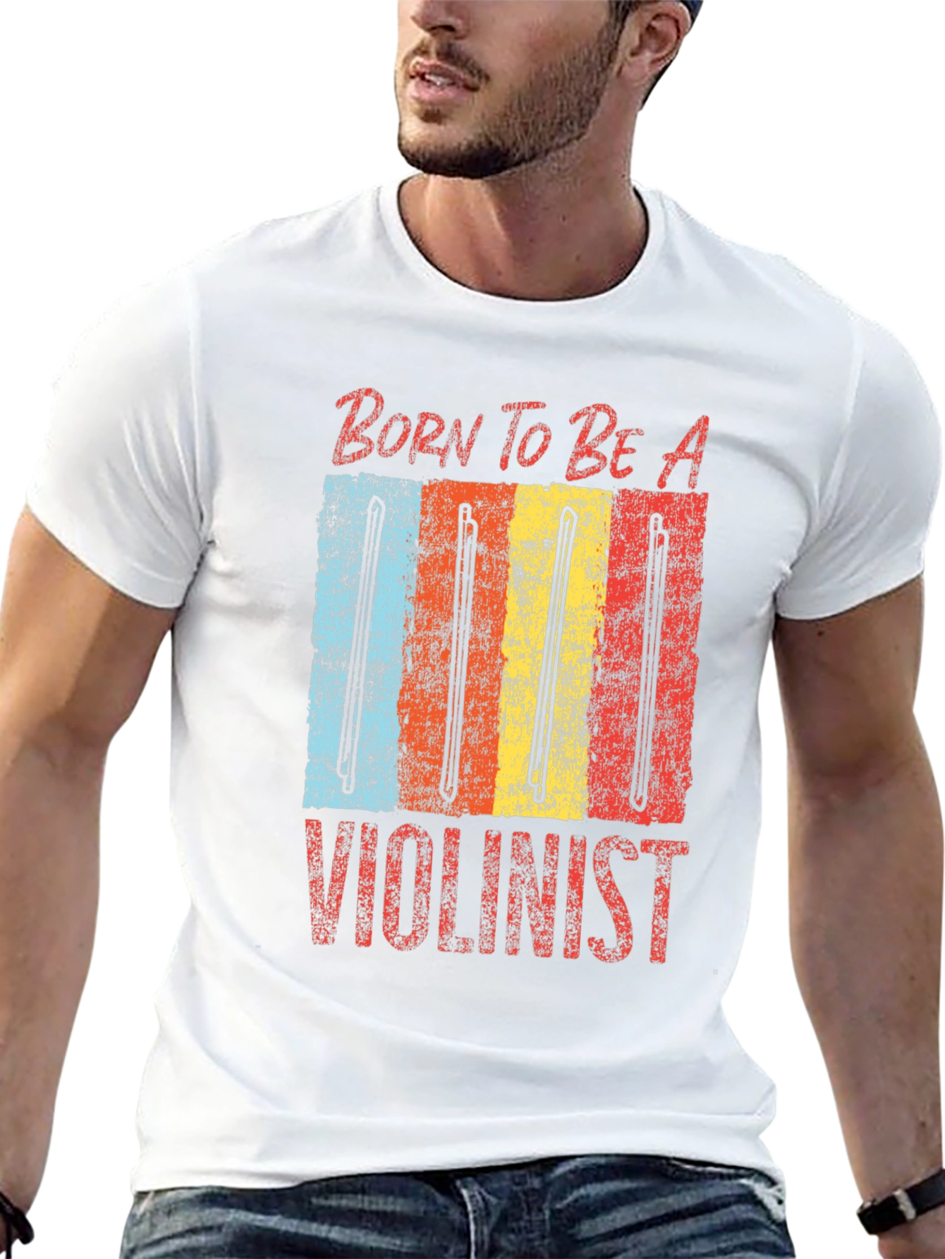 Black Born To Be A Violinist Graphic Tee view 13