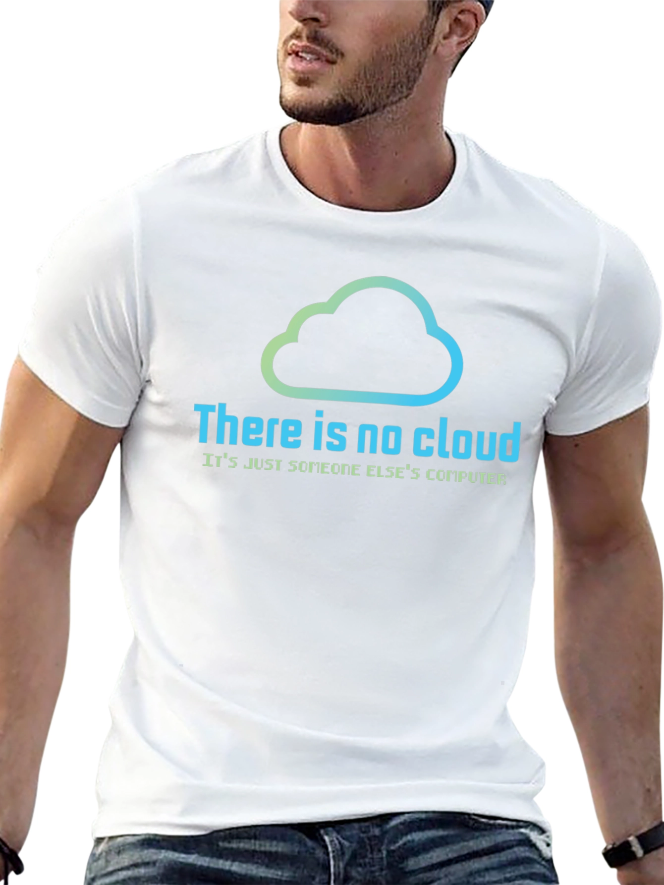 Black There is No Cloud T-Shirt - Funny IT Tech Geek Tee view 13