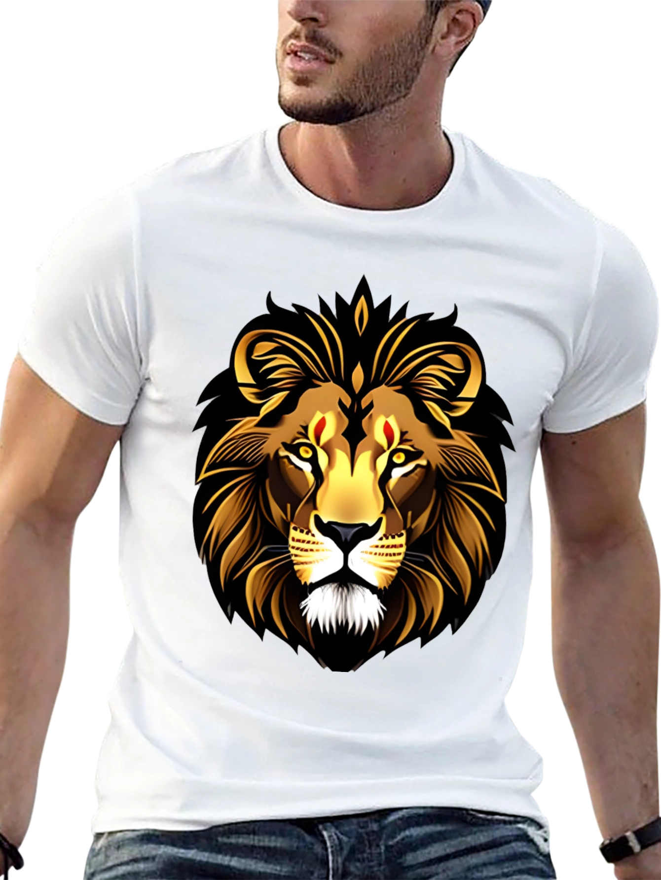 Black Lion Graphic Black T-Shirt view 13